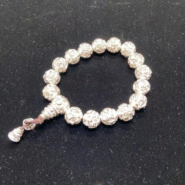 925銀 六字大明咒 手珠 手串