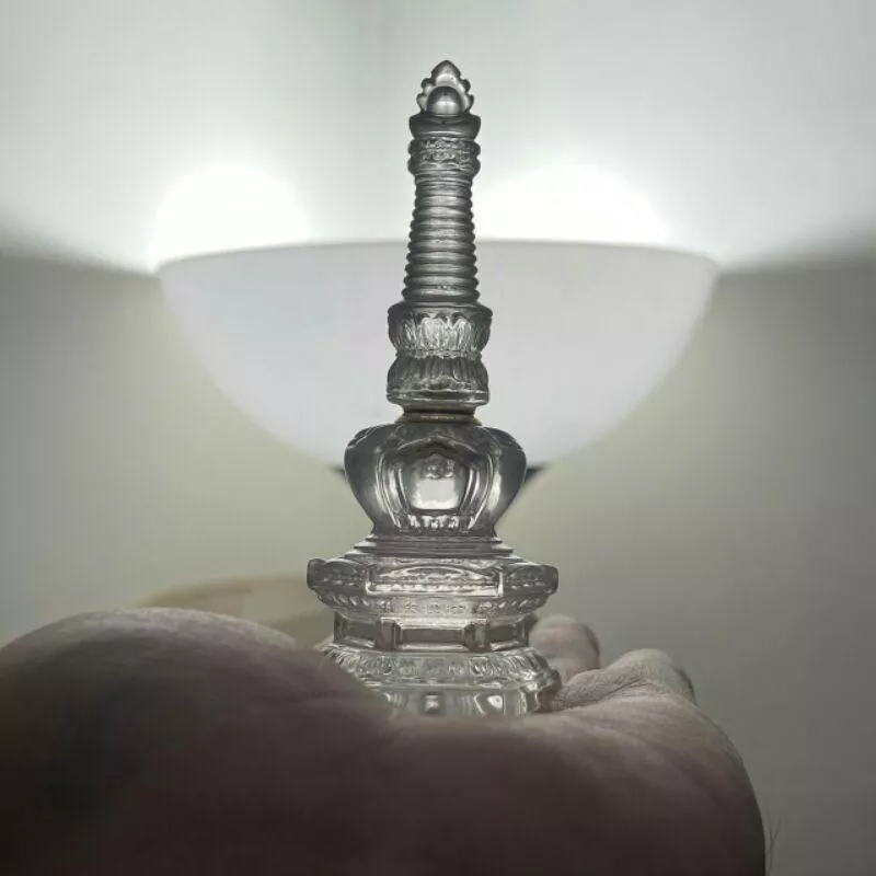 天然白水晶舍利塔