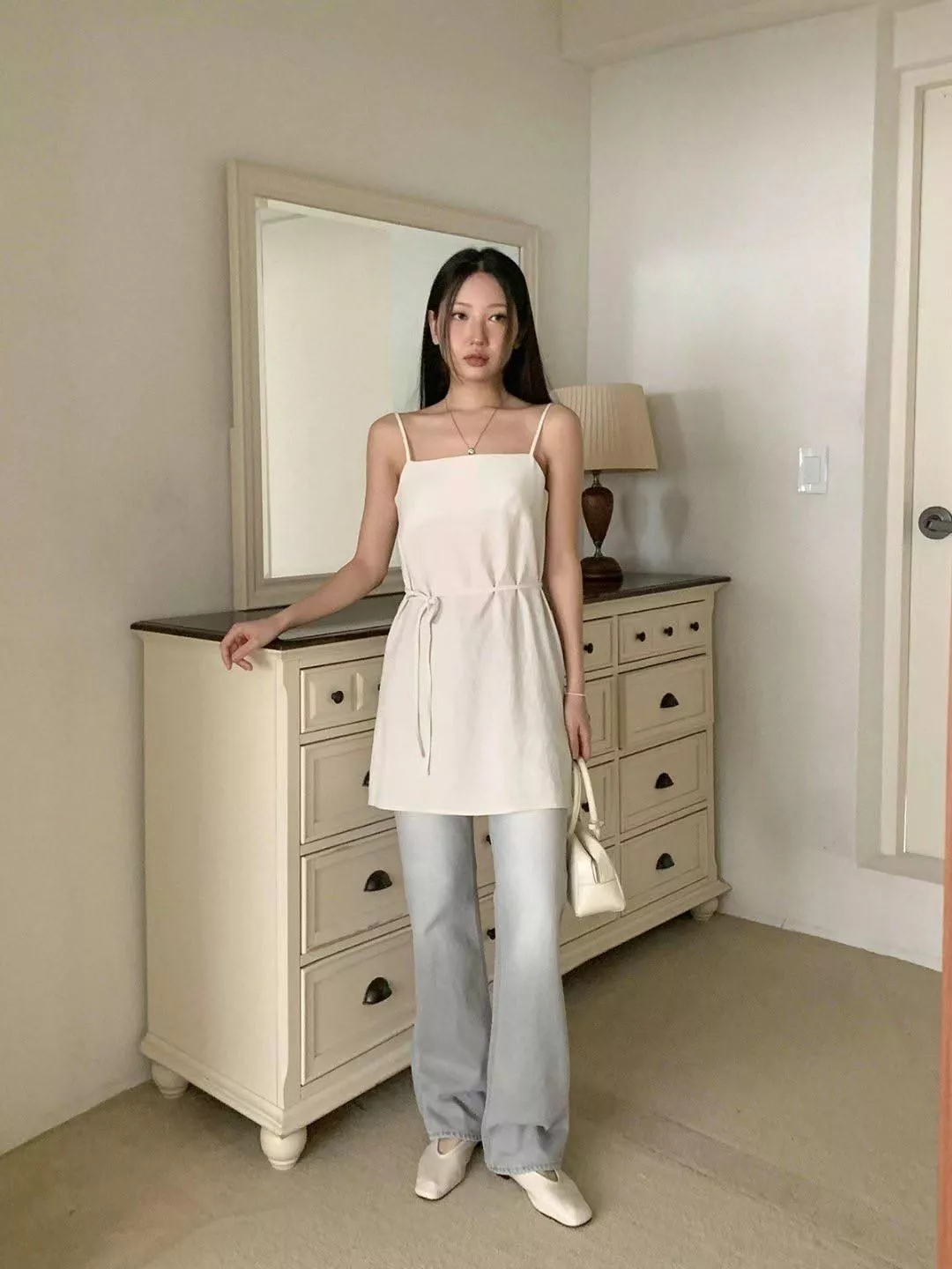 Skyler🇰🇷 氣質瓶口綁帶長背心