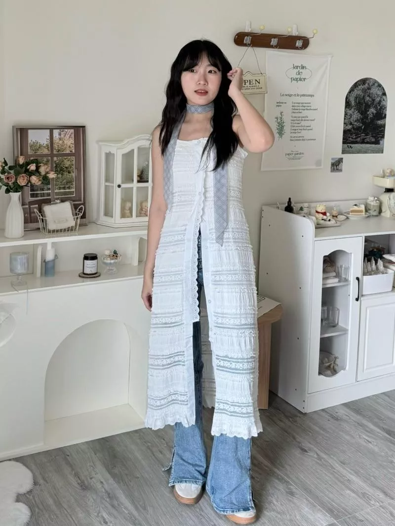 海島風情蕾絲花邊洋裝/罩衫2ways｜出遊｜出國