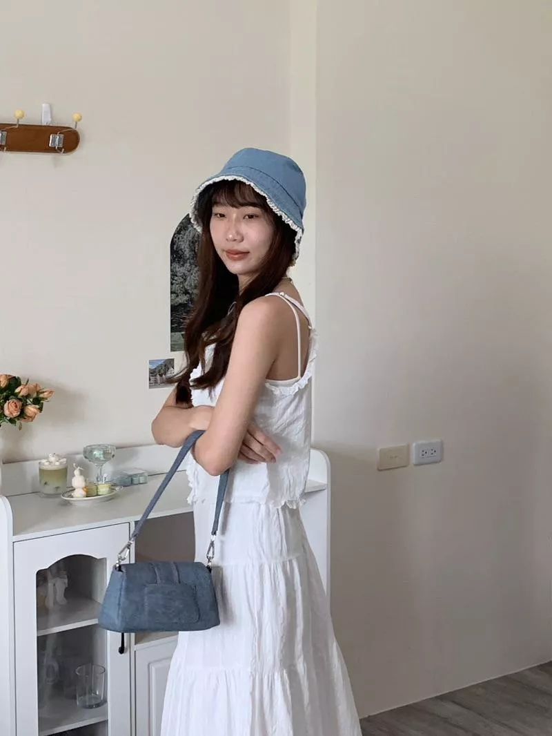 浪花朵朵牛仔漁夫帽 遮陽帽 小臉神器