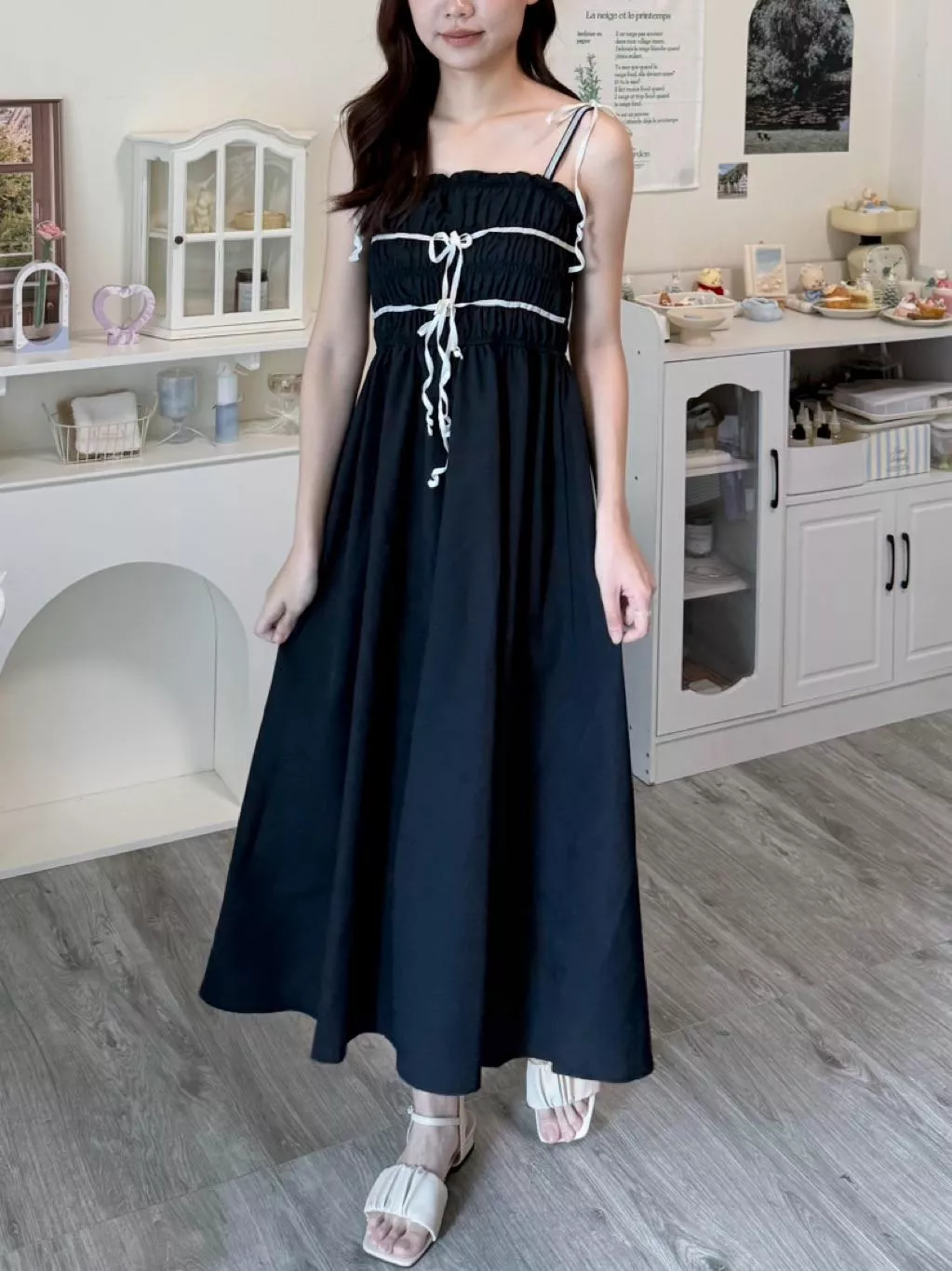 仲夏之夢唯美長洋裝（black)敲碗復活款｜咖啡廳｜渡假