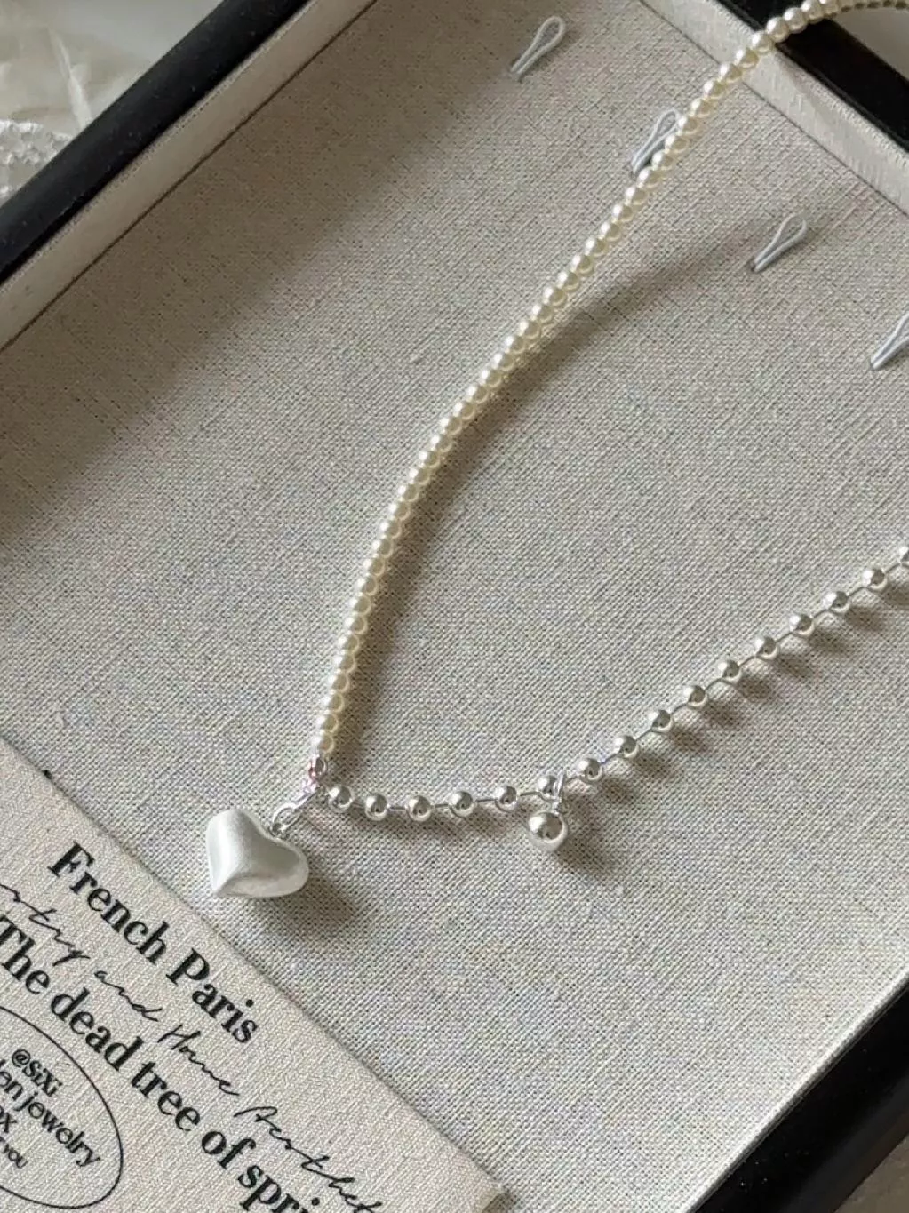 心弦銀珠質感珍珠項鍊