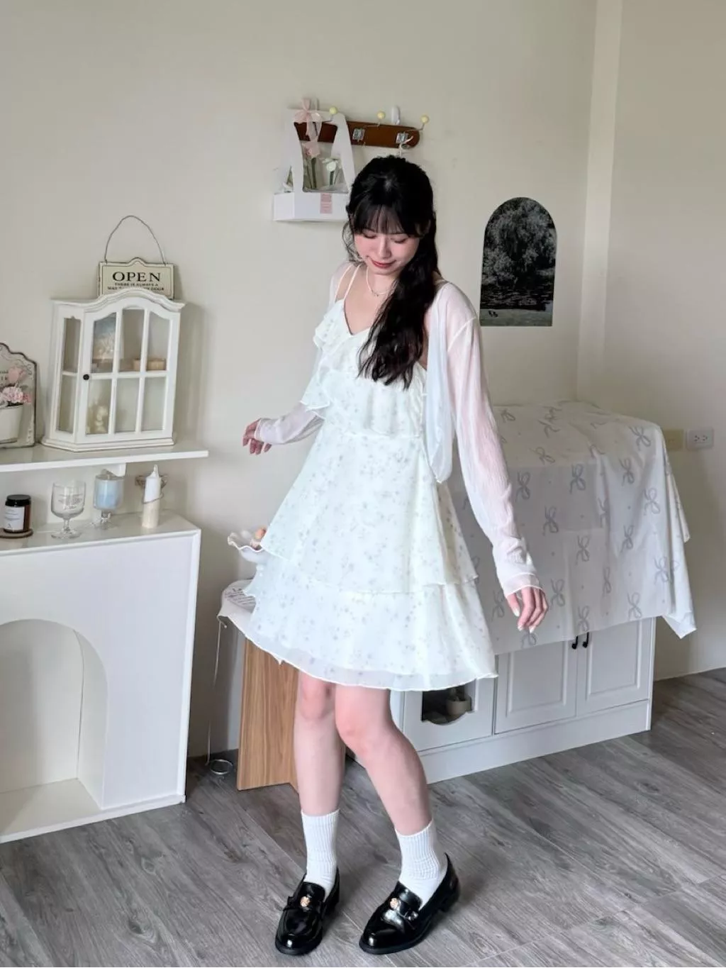 輕晨花序層次洋裝｜出遊｜約會