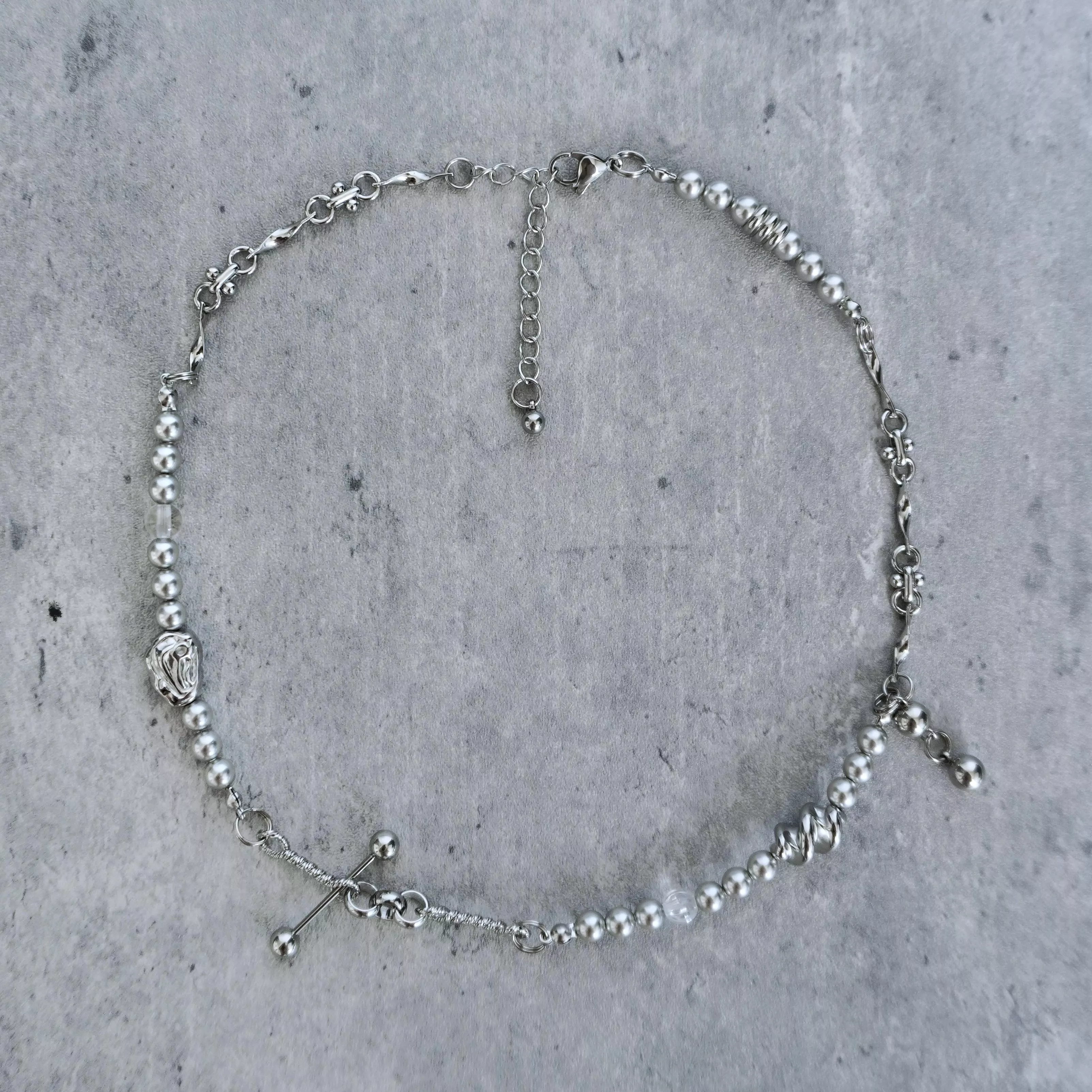 D02｜Grey Bead Necklace
