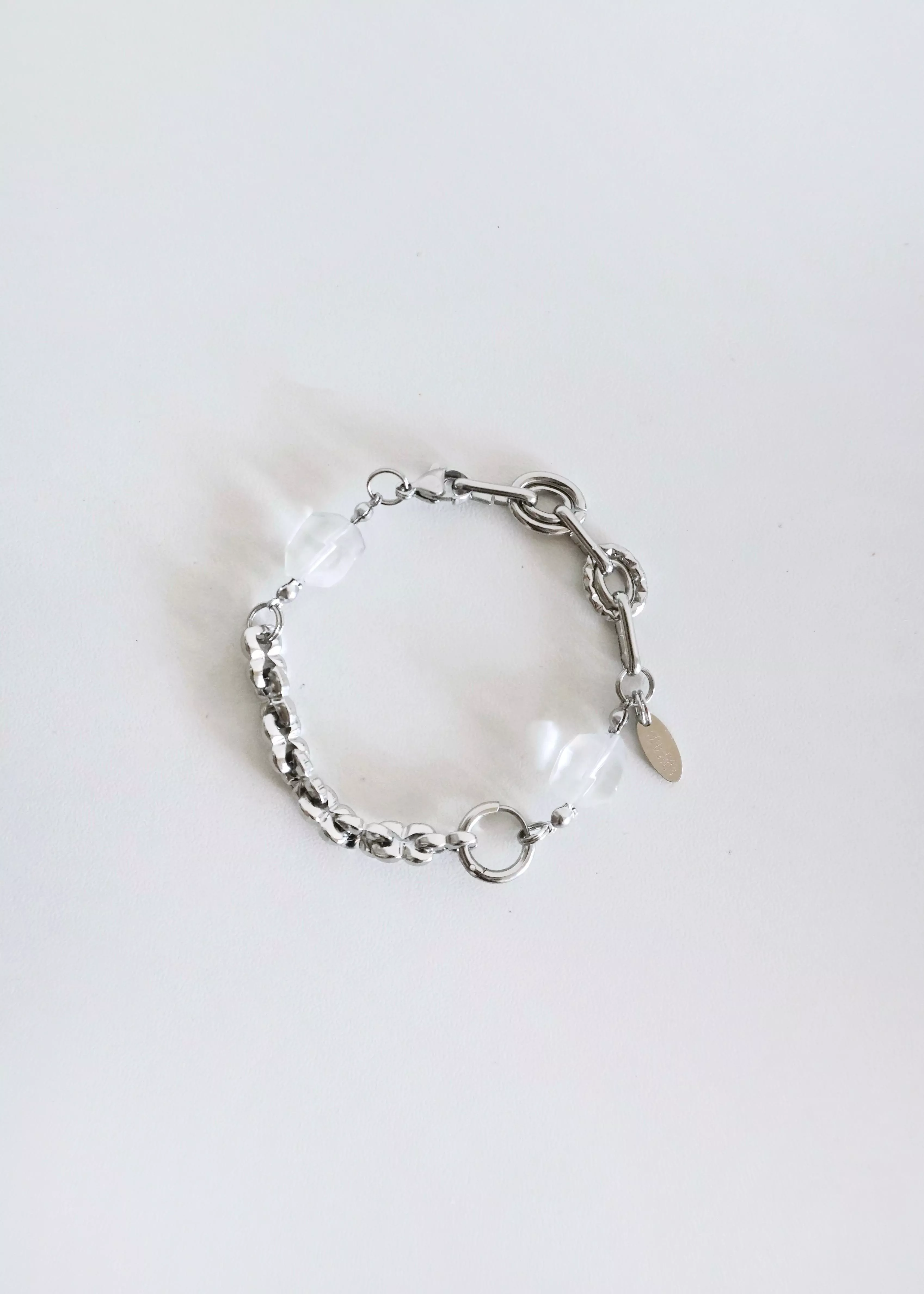 O05｜Frosted Clear Bead Bracelet 霧面透明珠手鍊