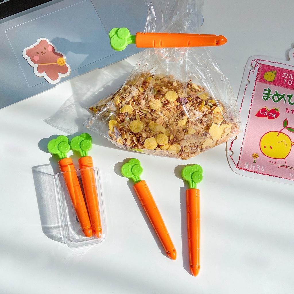 胡蘿蔔封口夾-5支裝 零食塑料袋 密封機 迷你封口機 家用封口機 手持封口機 零食封口機 零食包裝機 密封機 塑封機