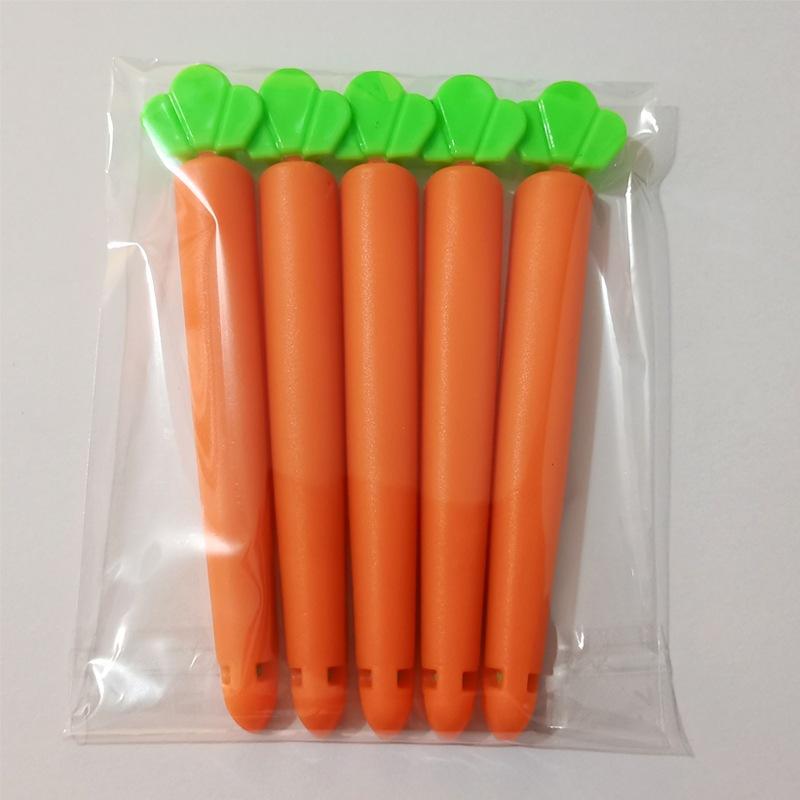 胡蘿蔔封口夾-5支裝 零食塑料袋 密封機 迷你封口機 家用封口機 手持封口機 零食封口機 零食包裝機 密封機 塑封機