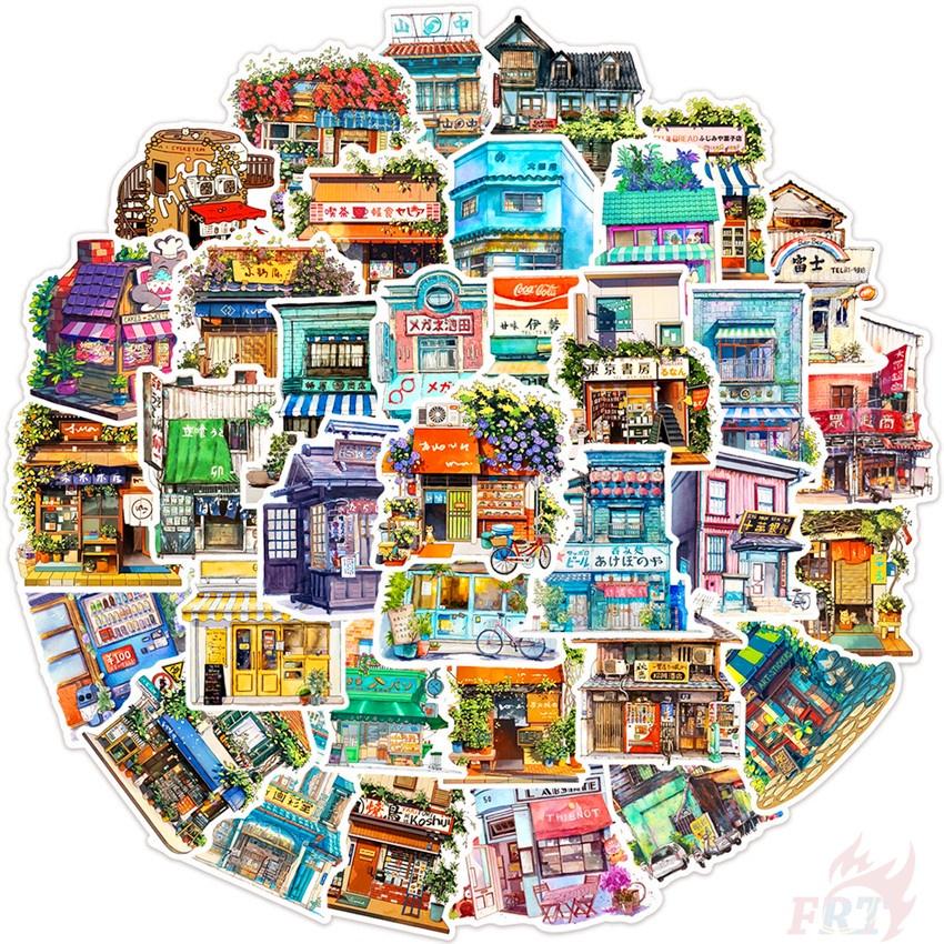 50 個 / 套 ❉ 日本北海道街店系列 01 復古房屋貼紙 ❉ 防水 DIY 時尚貼花塗鴉貼紙
