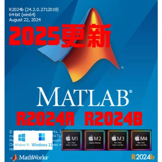 Mathworks MATLAB R2025b R2024a商業 數學 演算法  統計 軟體 WIN / MAC