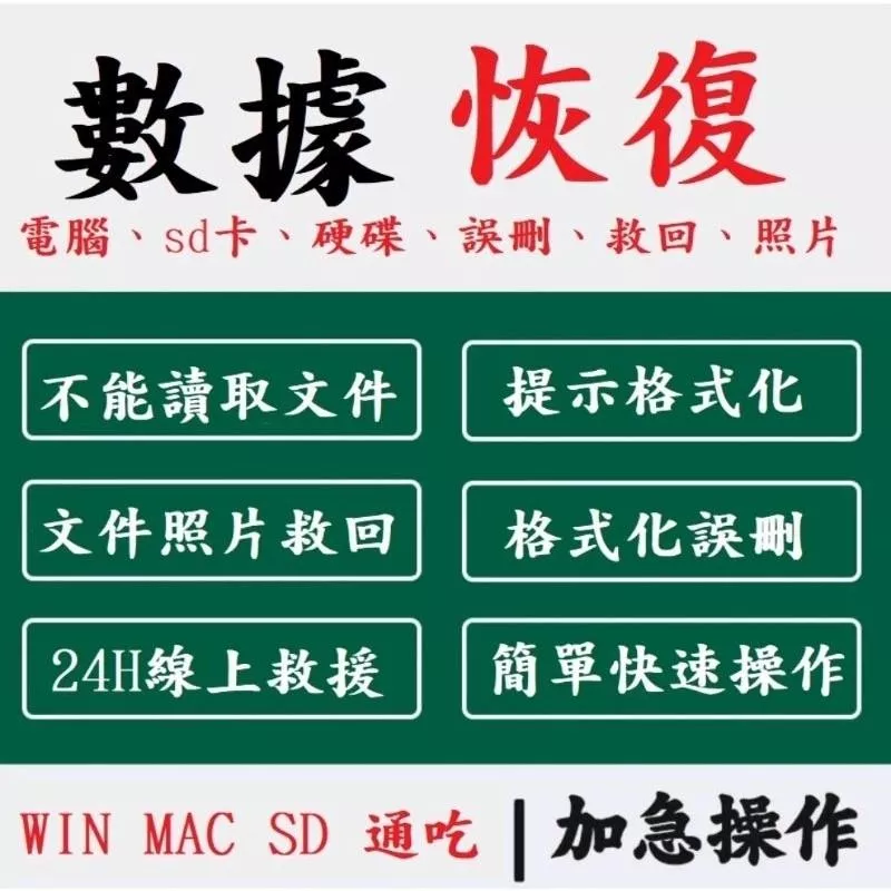 🔥24H線上🔥資料恢復 相片 刪除 救援  sd卡 掃描   365 硬碟  手機 ios pdf 文書作業 WIN\MAC