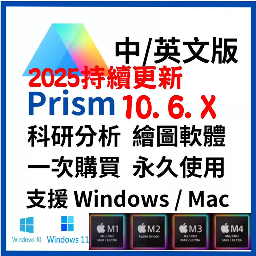 🔥2025🔥GraphPad Prism 10.6.X 科研數據分析 中/英文版 永久使用