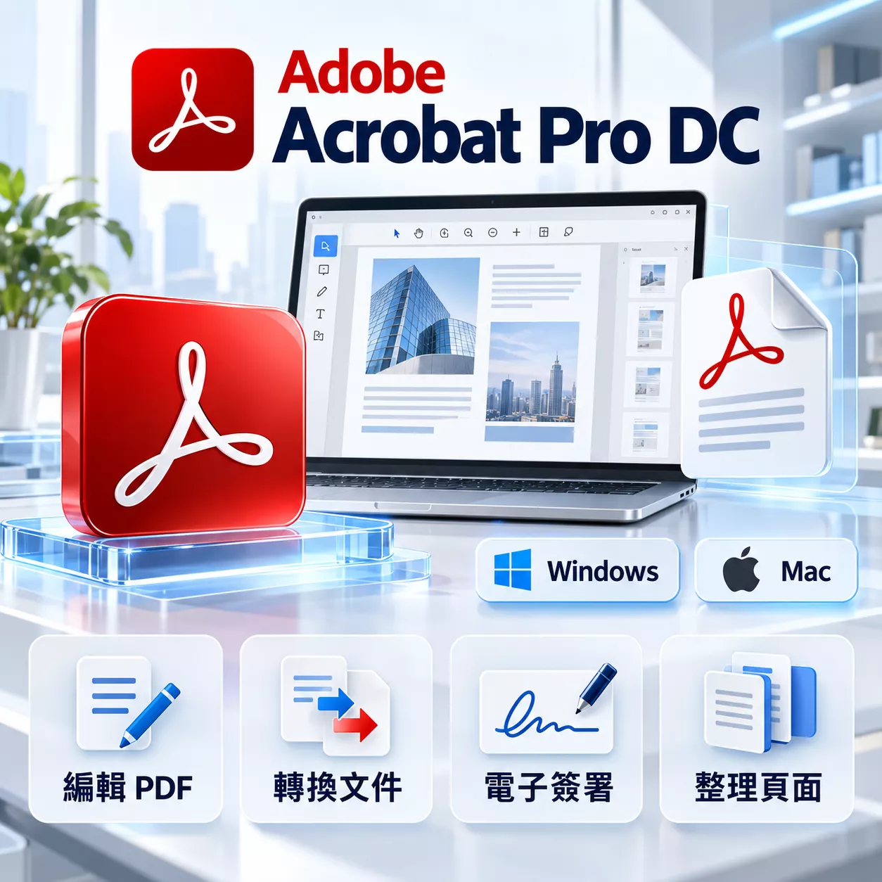 pdf 可編輯讀取/轉換編輯/修改合併 pdf PDF專業版  Win/Mac永久版本