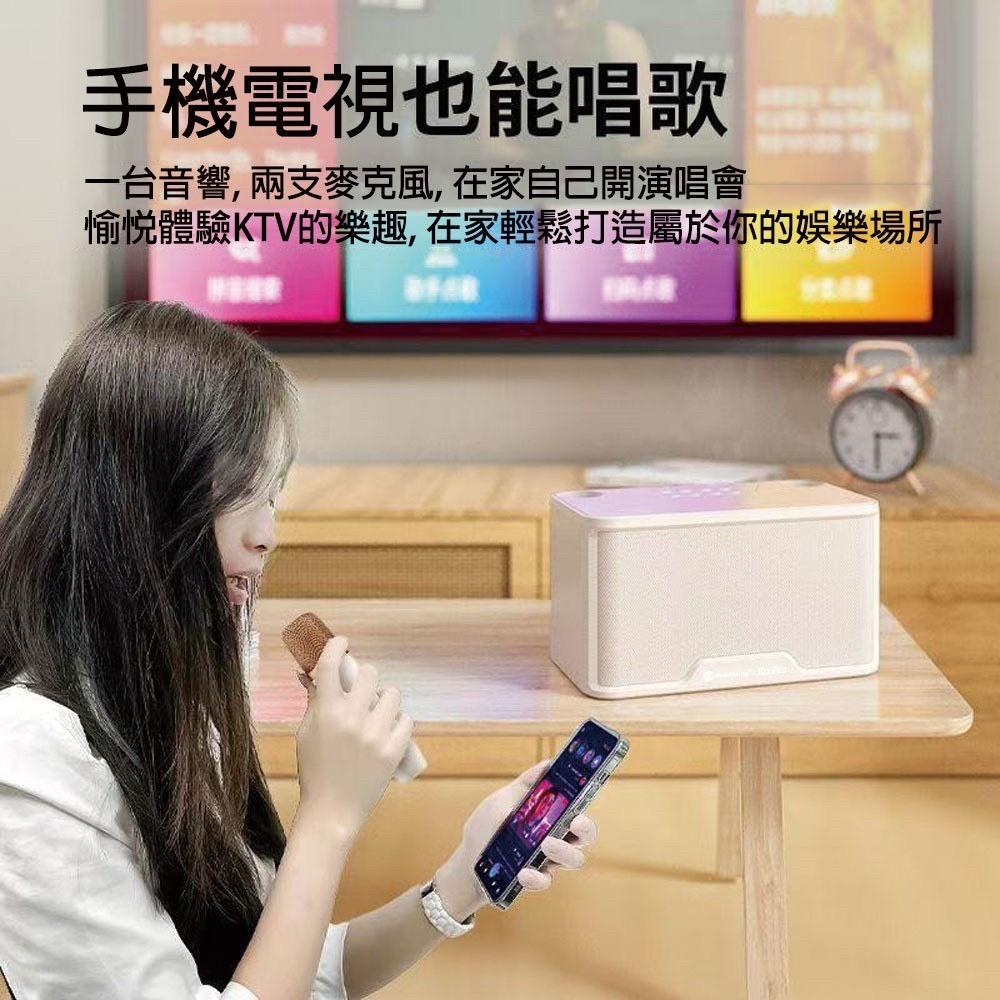 KooPin&Newrixing雙人無線麥克風行動KTV音響組(附贈收納提袋) | K歌歡唱 聚會 團旅 居家 藍芽喇叭