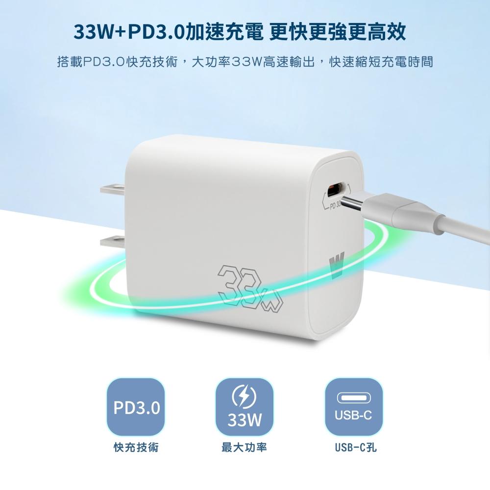 磁吸線快速充電組 | PD33W電源供應器 + 100W磁吸充電線 C to C | PD3.0 線長120cm