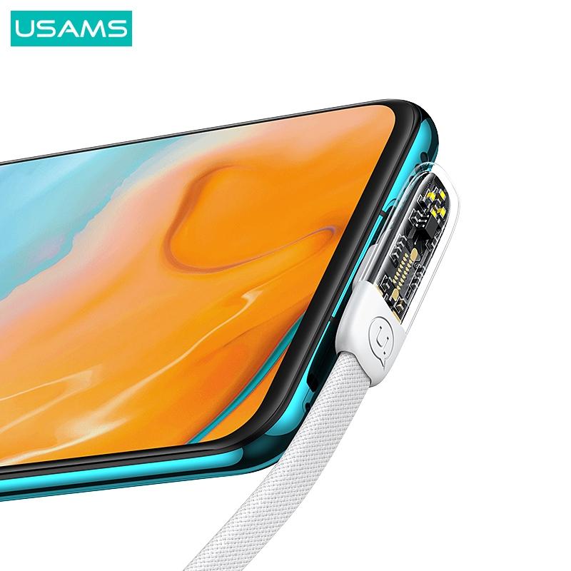 USAMS 100W 超薄彎頭數據線 Type-C To C | 扁形 編織線 充電線 快充線 適用 iPhone 手機