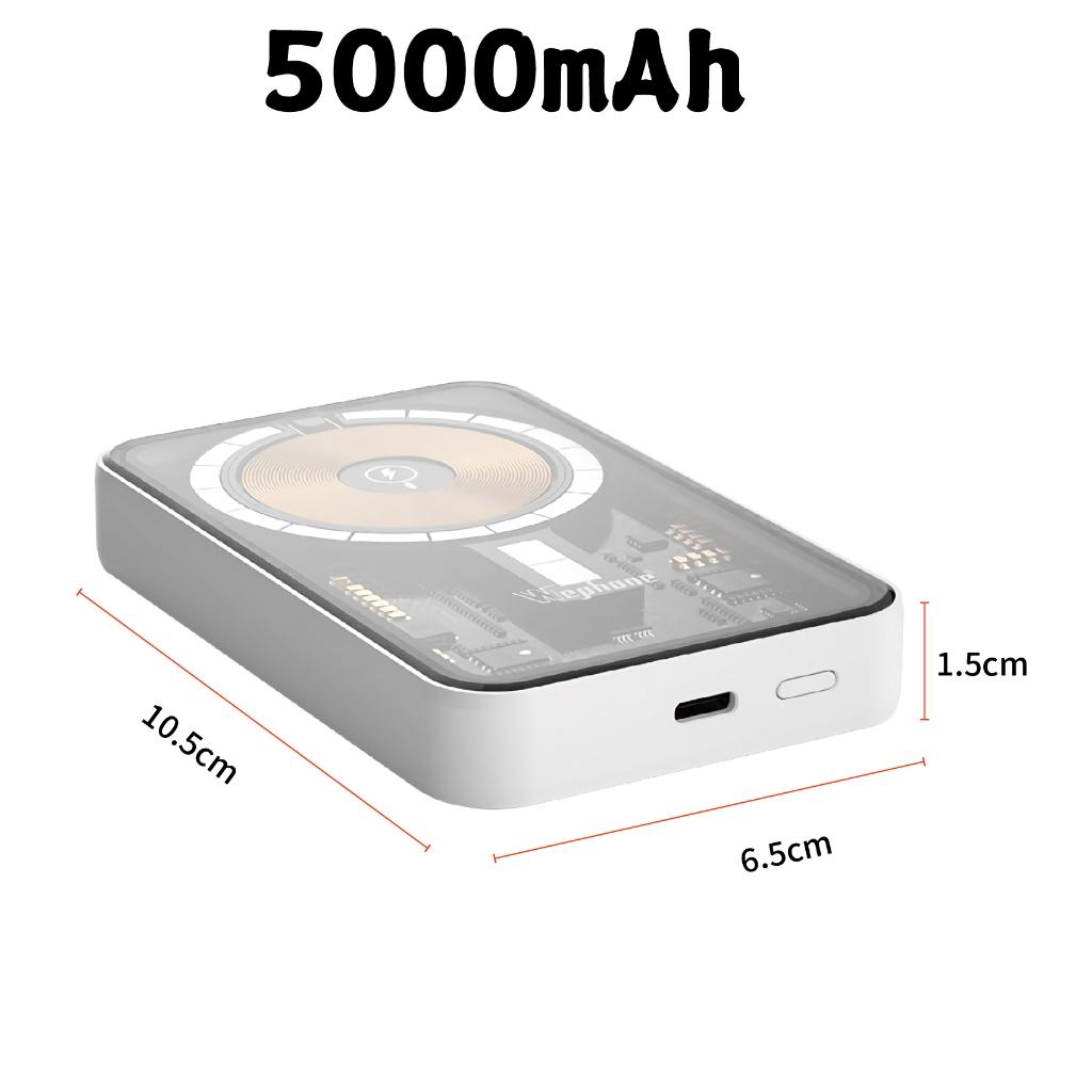 Wephone 工業風 透明 磁吸 行動電源 | 快充 大容量 磁吸 Magsafe 多功能 萬用充 充電寶 移動電源