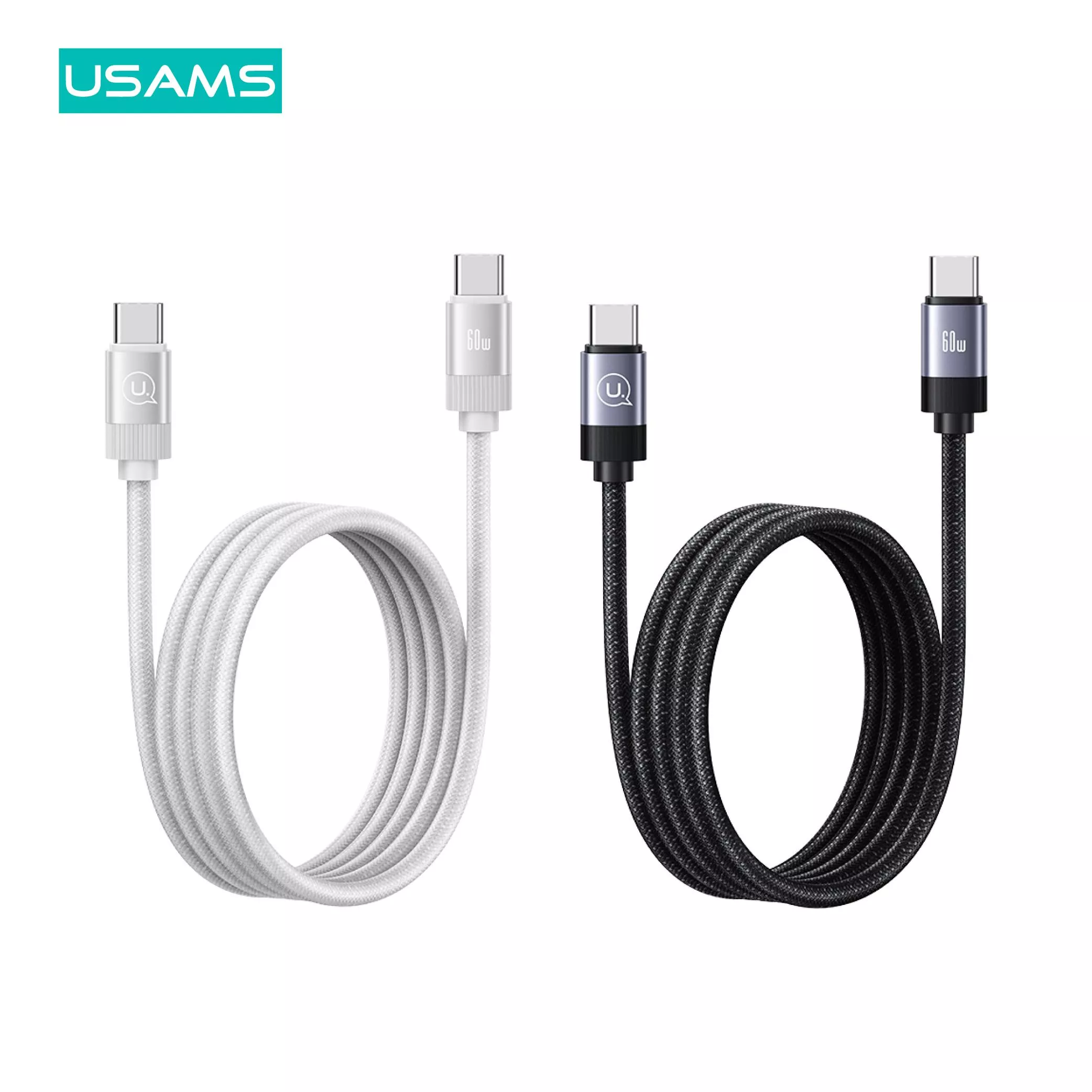 USAMS 60W 磁吸 數據線 Type-C To C | 適用 iPhone15/16 平板 手機 充電線 快充