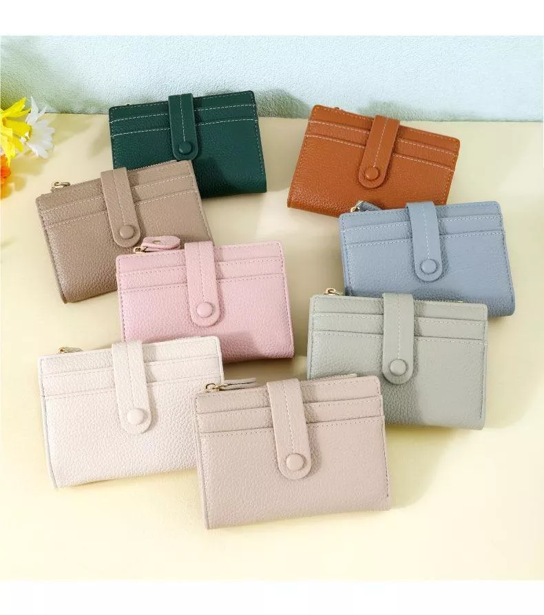 防盜刷荔枝紋短款錢包