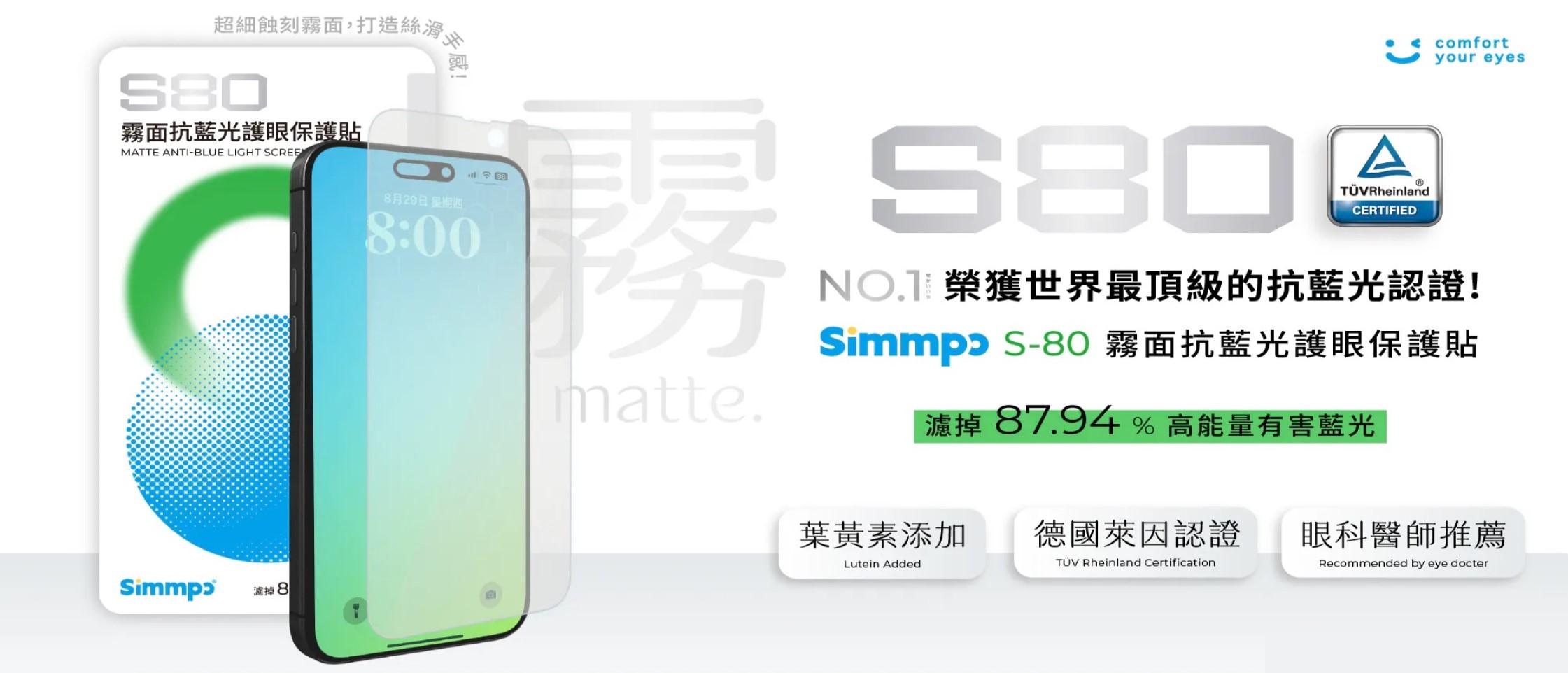 Simmpo S-80 霧面保護貼