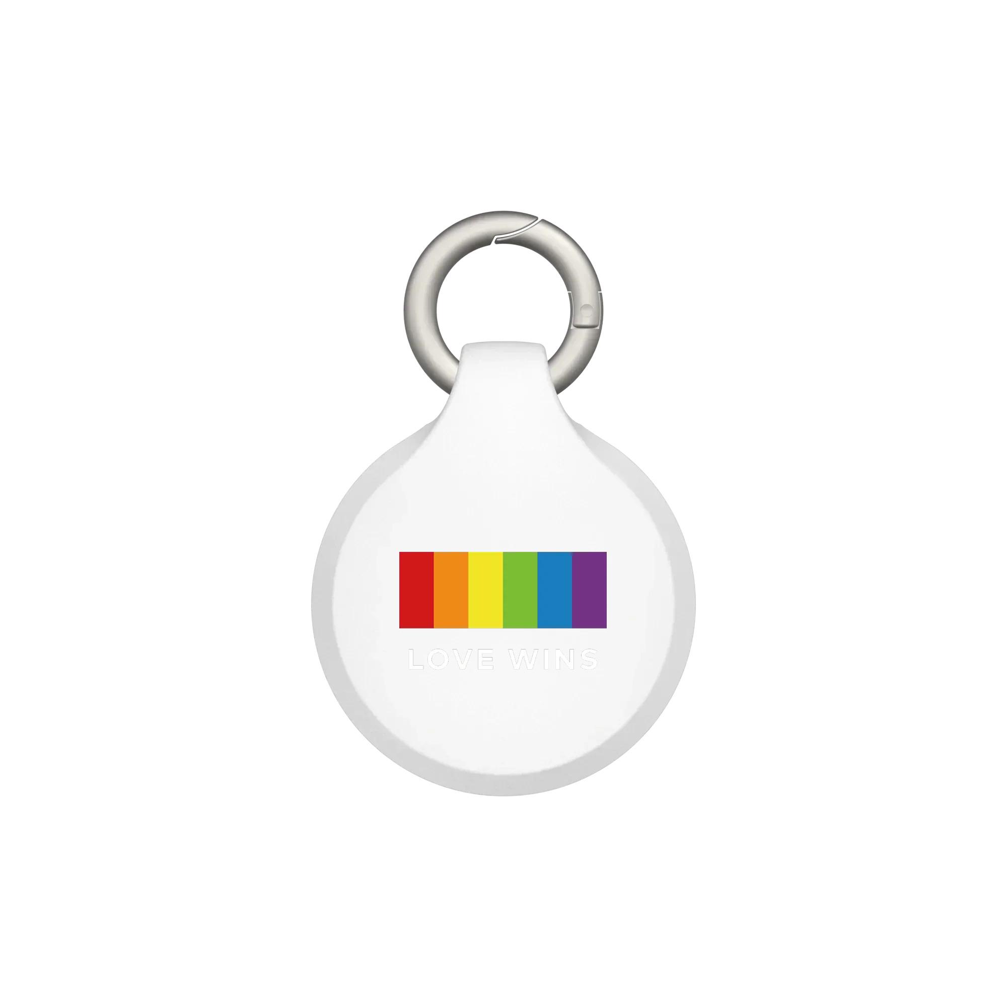 犀牛盾 Apple AirTag 保護殼 防丟保護套 附兩組掛環 【獨家設計款】 - 白色 - Love wins-Not alone