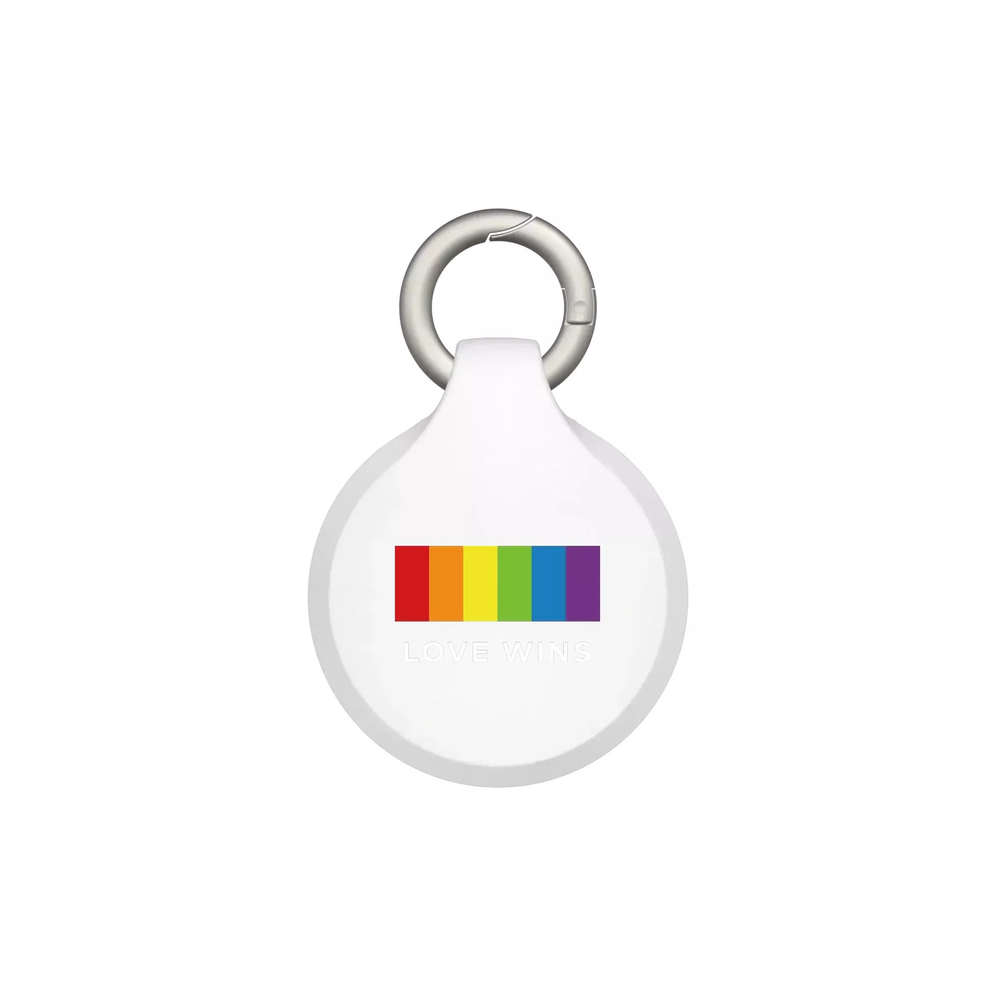犀牛盾 Apple AirTag 保護殼 防丟保護套 附兩組掛環 【獨家設計款】 - 白色 - Love wins-Not alone