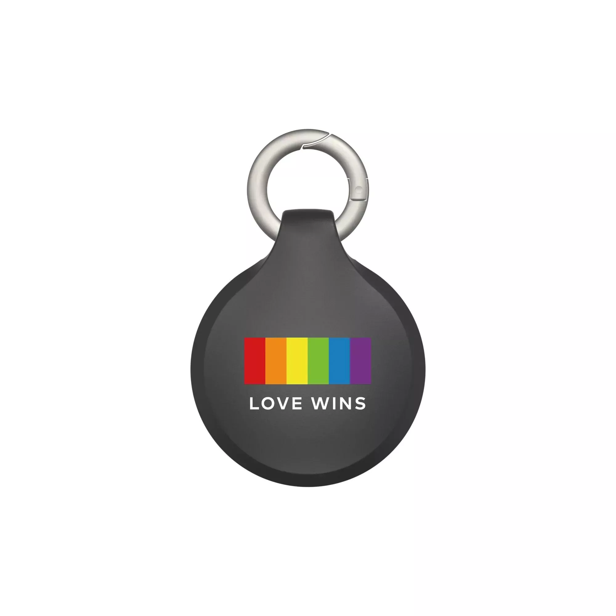 犀牛盾 Apple AirTag 保護殼 防丟保護套 附兩組掛環 【獨家設計款】 - 黑色 - Love wins-Not alone
