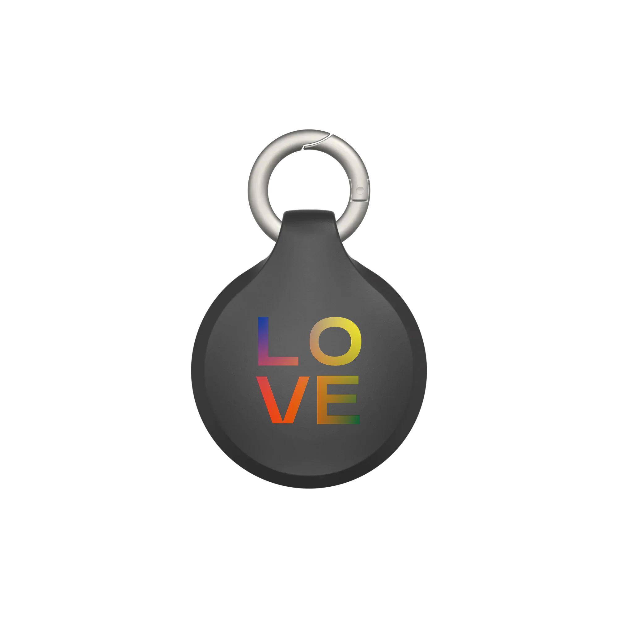 犀牛盾 Apple AirTag 保護殼 防丟保護套 附兩組掛環 【獨家設計款】 - 黑色 - Love