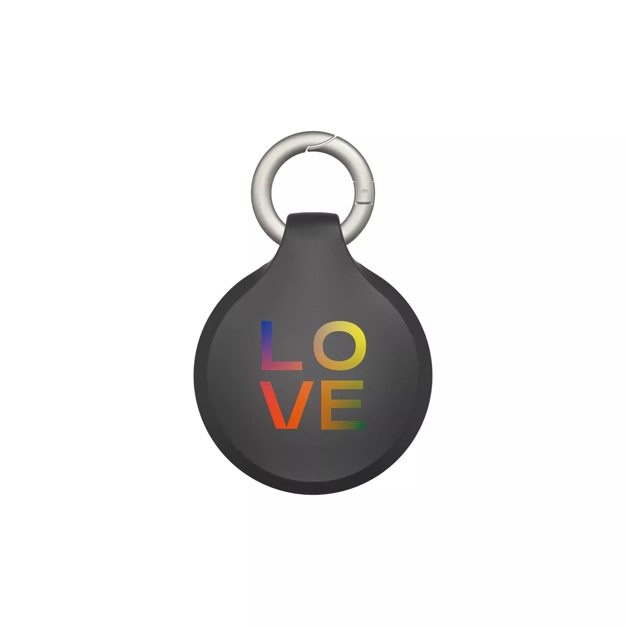 犀牛盾 Apple AirTag 保護殼 防丟保護套 附兩組掛環 【獨家設計款】 - 黑色 - Love