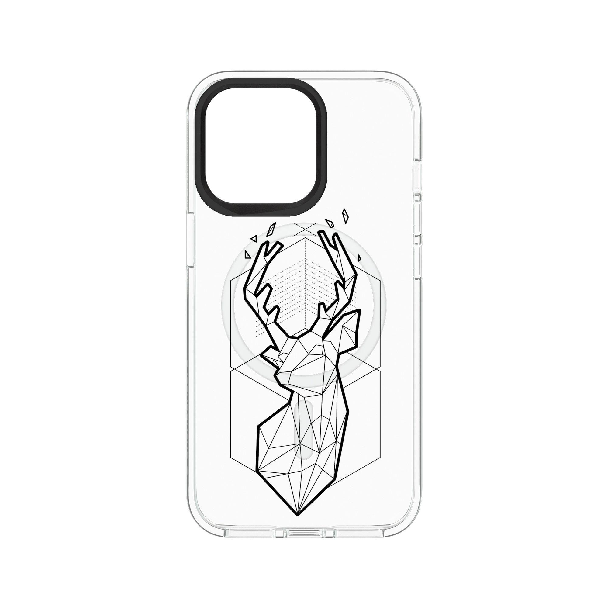 犀牛盾Clear (MagSafe 兼容)防摔背蓋手機殼 【獨家設計款】 - 幾何 - 北歐系列/黑鹿