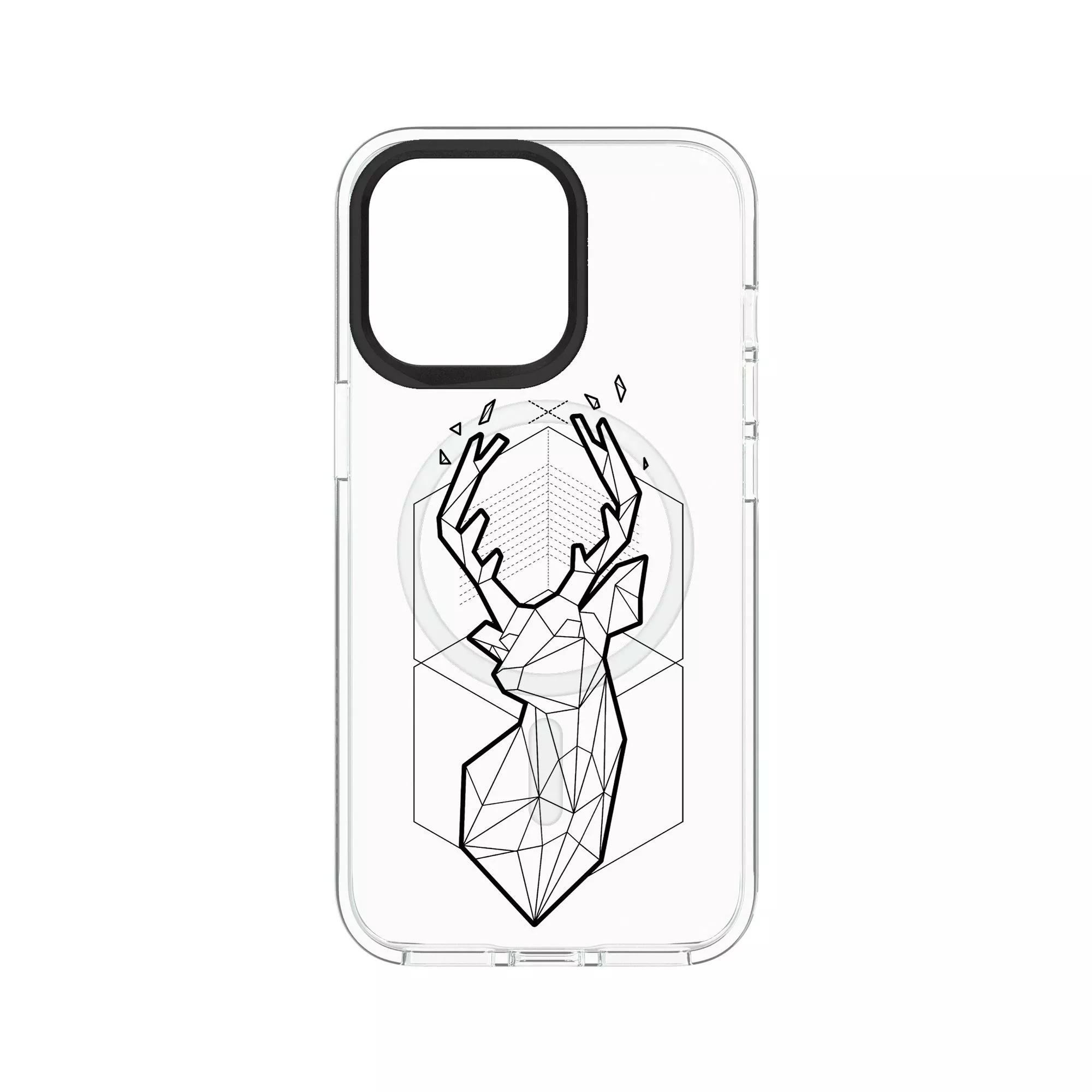犀牛盾Clear (MagSafe 兼容)防摔背蓋手機殼 【獨家設計款】 - 幾何 - 北歐系列/黑鹿