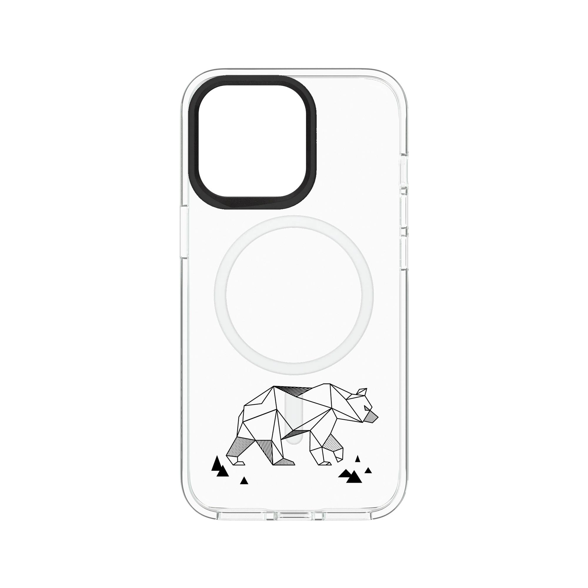 犀牛盾Clear (MagSafe 兼容)防摔背蓋手機殼 【獨家設計款】 - 動物幾何 - 北極熊