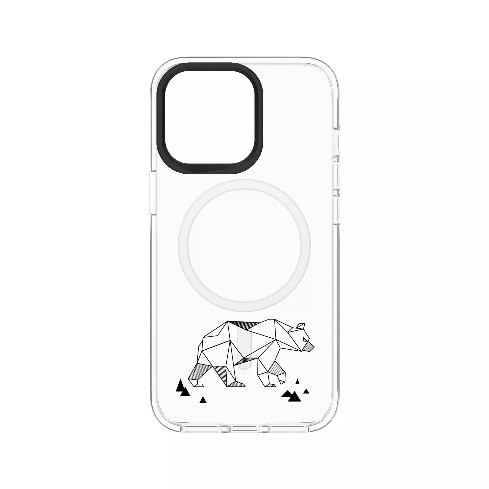 犀牛盾Clear (MagSafe 兼容)防摔背蓋手機殼 【獨家設計款】 - 動物幾何 - 北極熊