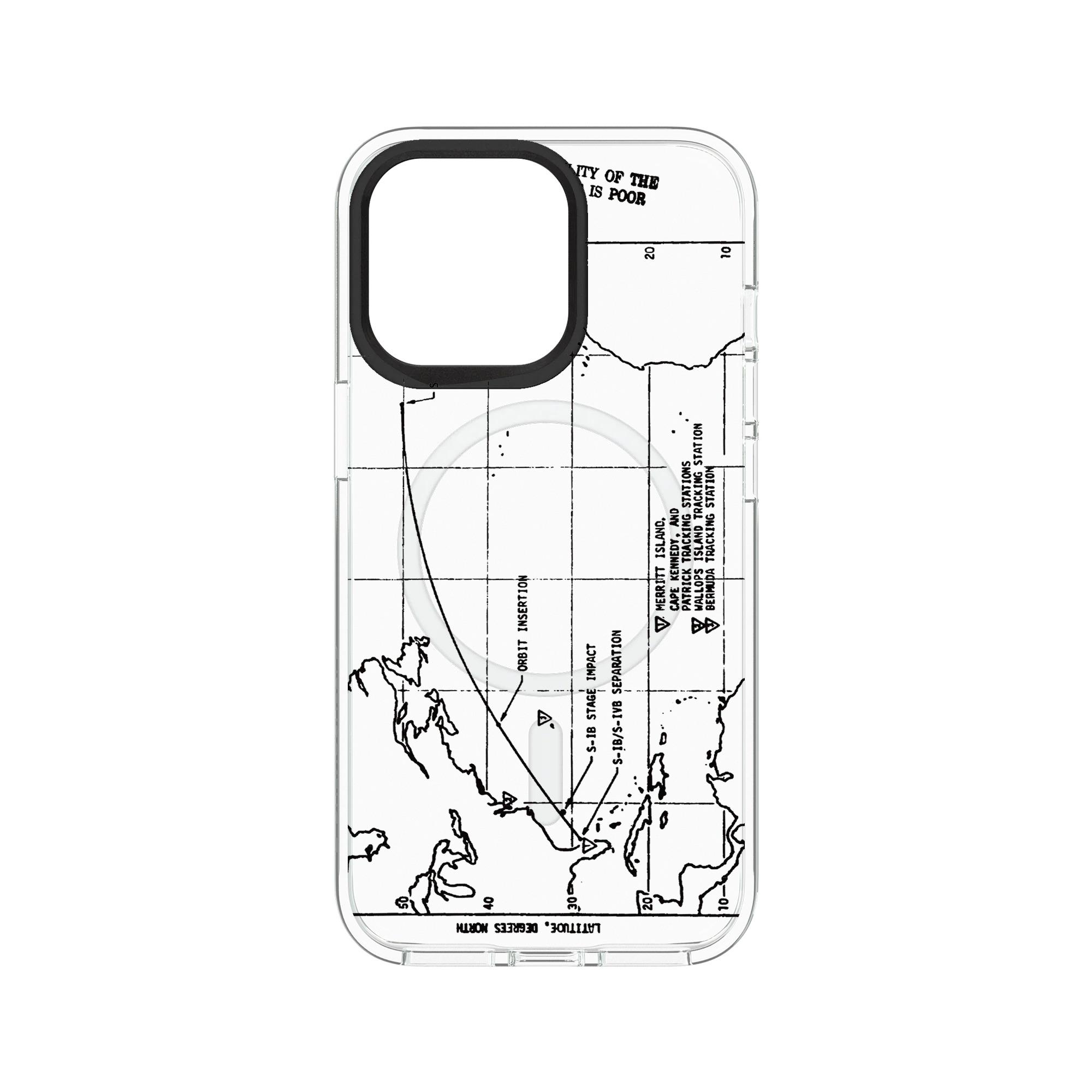 犀牛盾Clear (MagSafe 兼容)防摔背蓋手機殼 【獨家設計款】 - 火箭軌跡 (Black)