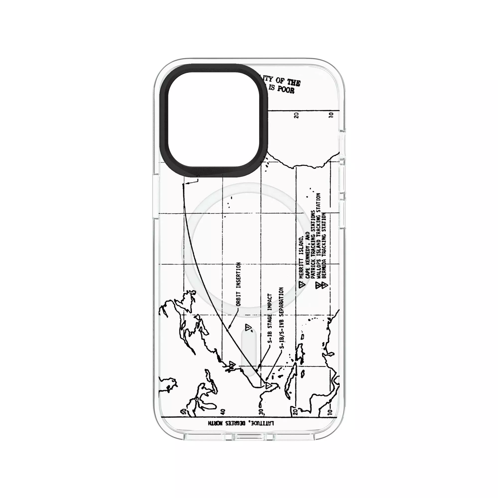 犀牛盾Clear (MagSafe 兼容)防摔背蓋手機殼 【獨家設計款】 - 火箭軌跡 (Black)