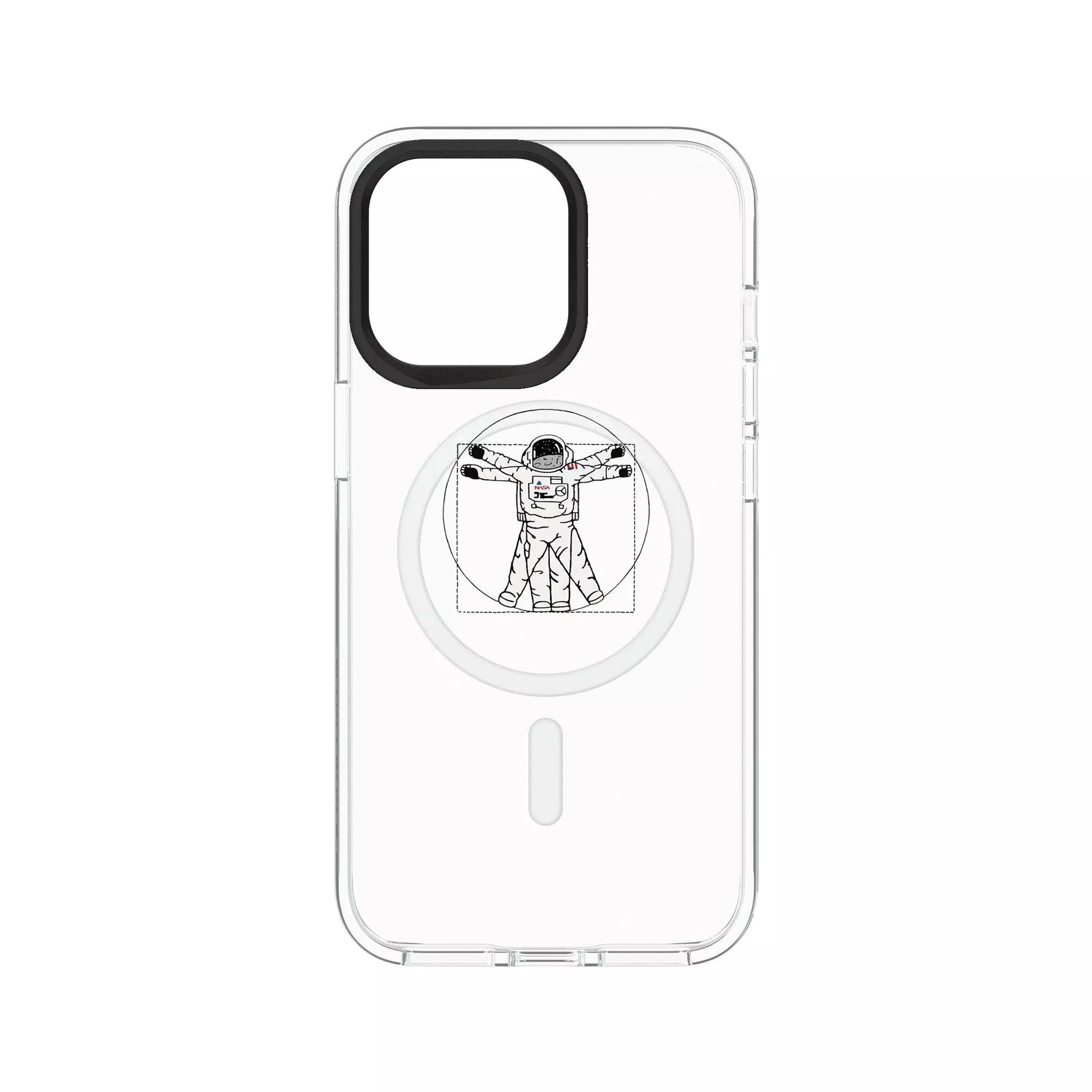 犀牛盾Clear (MagSafe 兼容)防摔背蓋手機殼 【獨家設計款】 - 維特魯威太空人