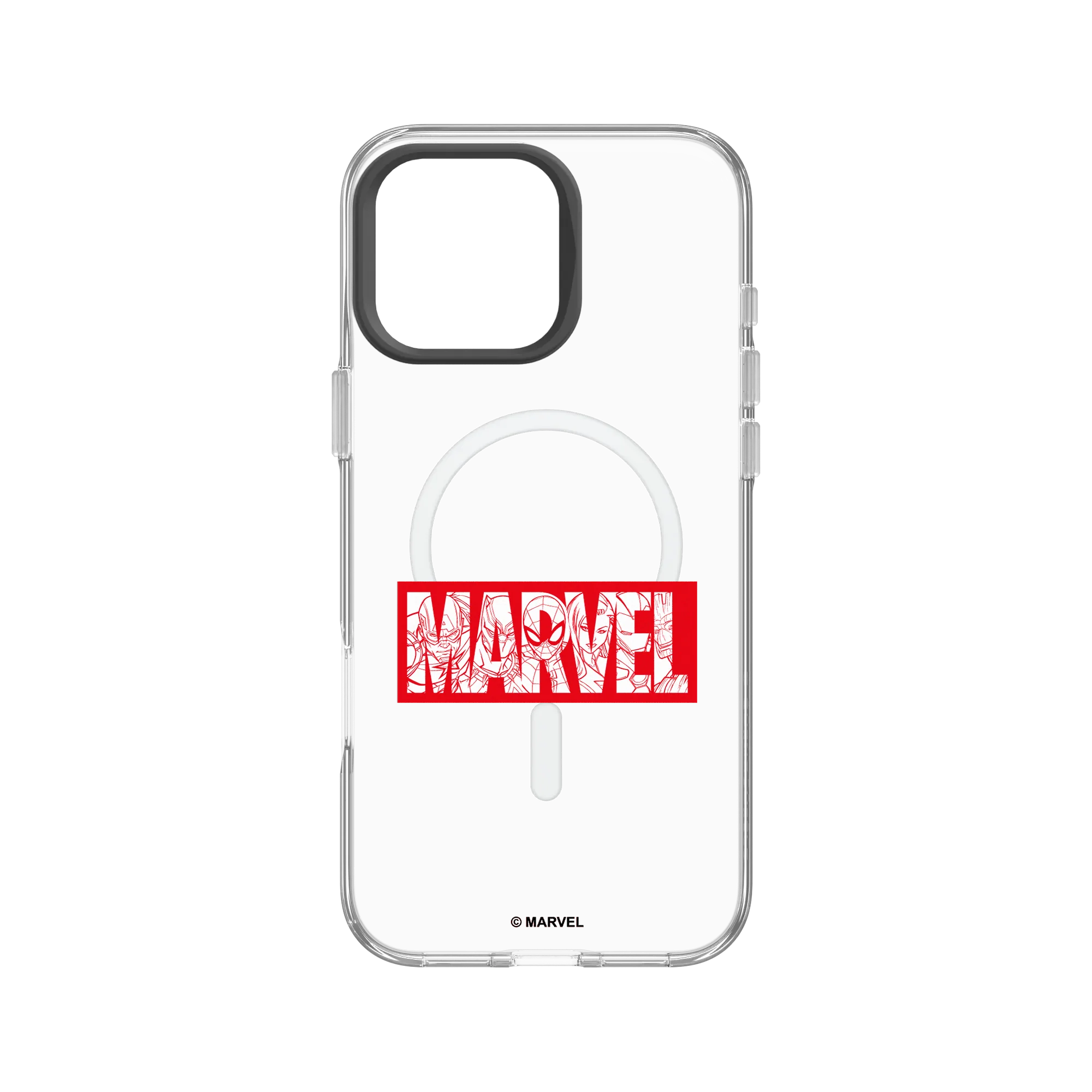 犀牛盾Clear (MagSafe 兼容)防摔背蓋手機殼 【聯名設計款】 - 迪士尼-漫威 Marvel - 漫威Logo-紅色標誌