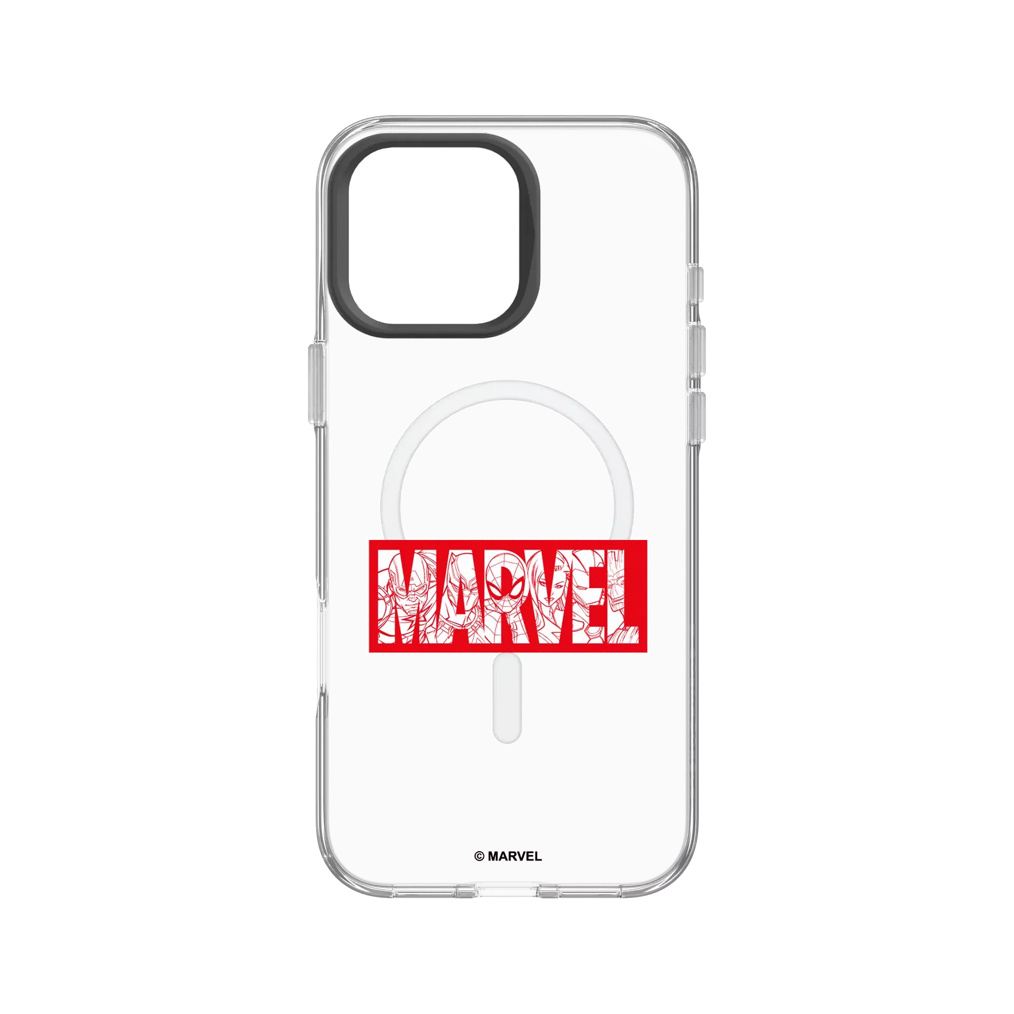 犀牛盾Clear (MagSafe 兼容)防摔背蓋手機殼 【聯名設計款】 - 迪士尼-漫威 Marvel - 漫威Logo-紅色標誌