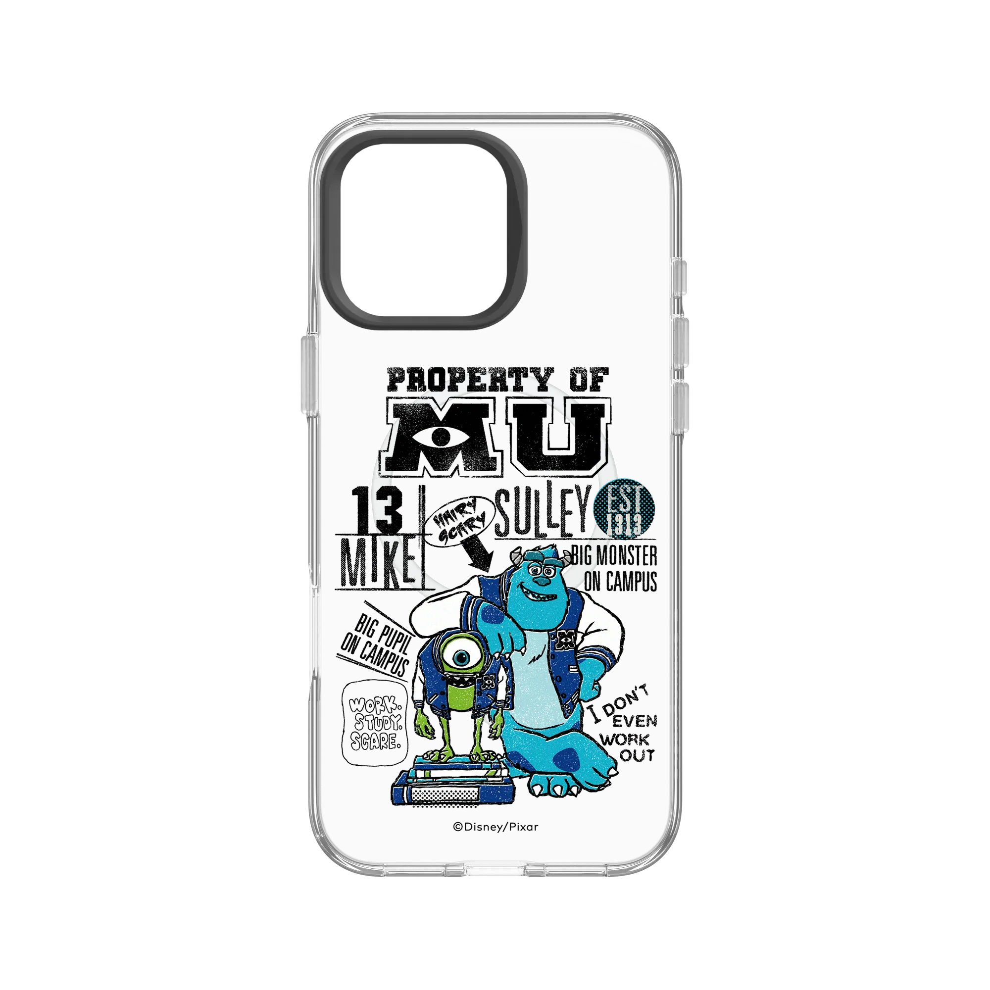 犀牛盾Clear (MagSafe 兼容)防摔背蓋手機殼 【聯名設計款】 - 迪士尼-皮克斯 PIXAR - Monster University 復古風