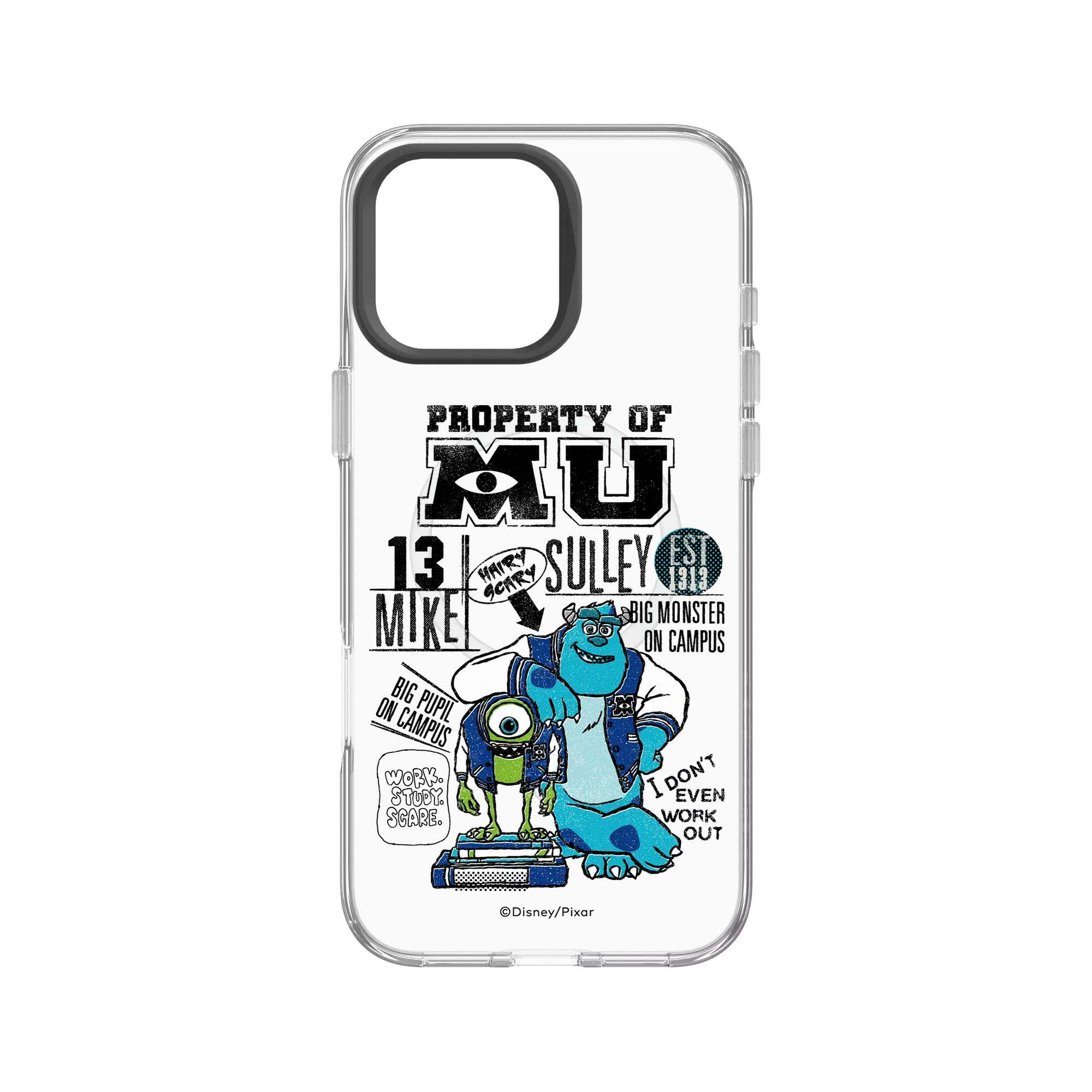 犀牛盾Clear (MagSafe 兼容)防摔背蓋手機殼 【聯名設計款】 - 迪士尼-皮克斯 PIXAR - Monster University 復古風