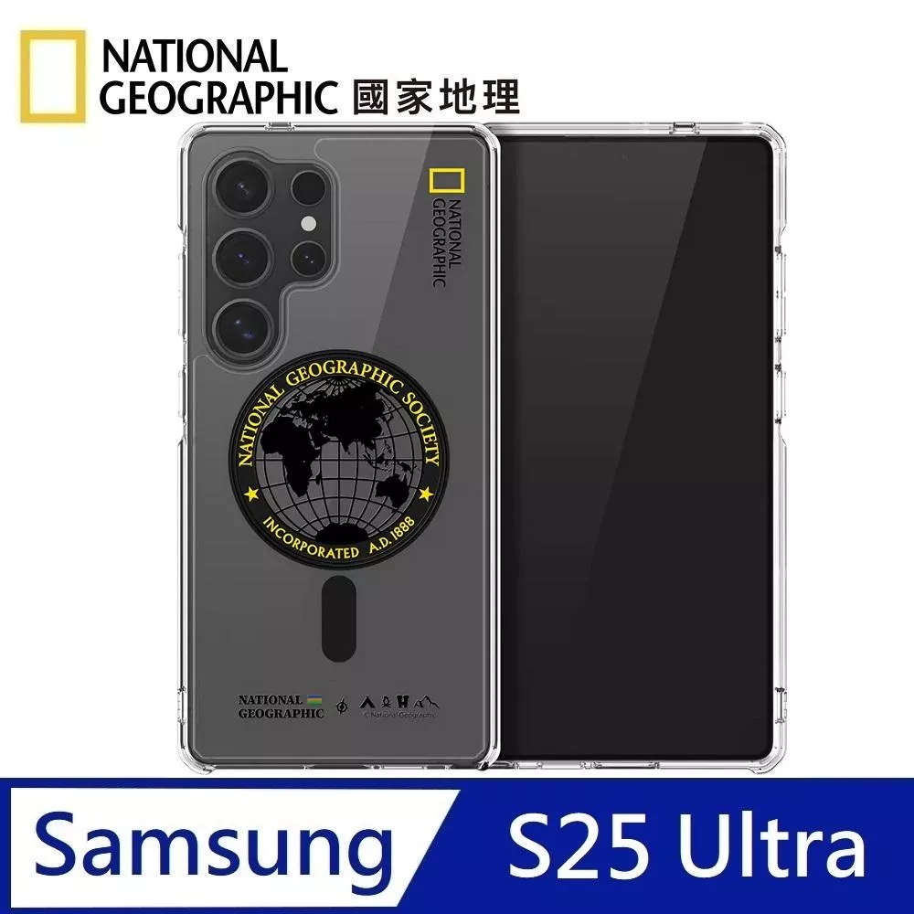 National Geographic 國家地理 Rugged 磁吸防摔保護殼 Magsafe磁吸 適用 Galaxy S25 Ultra - 全球印章黃