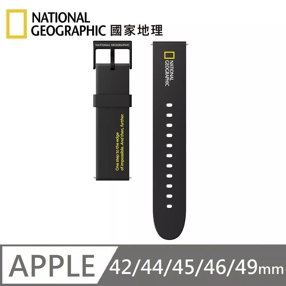 National Geographic 國家地理 Smart Apple Watch Strap 矽膠錶帶 適用 Apple Watch 42/44/45/46/49mm - 黑色