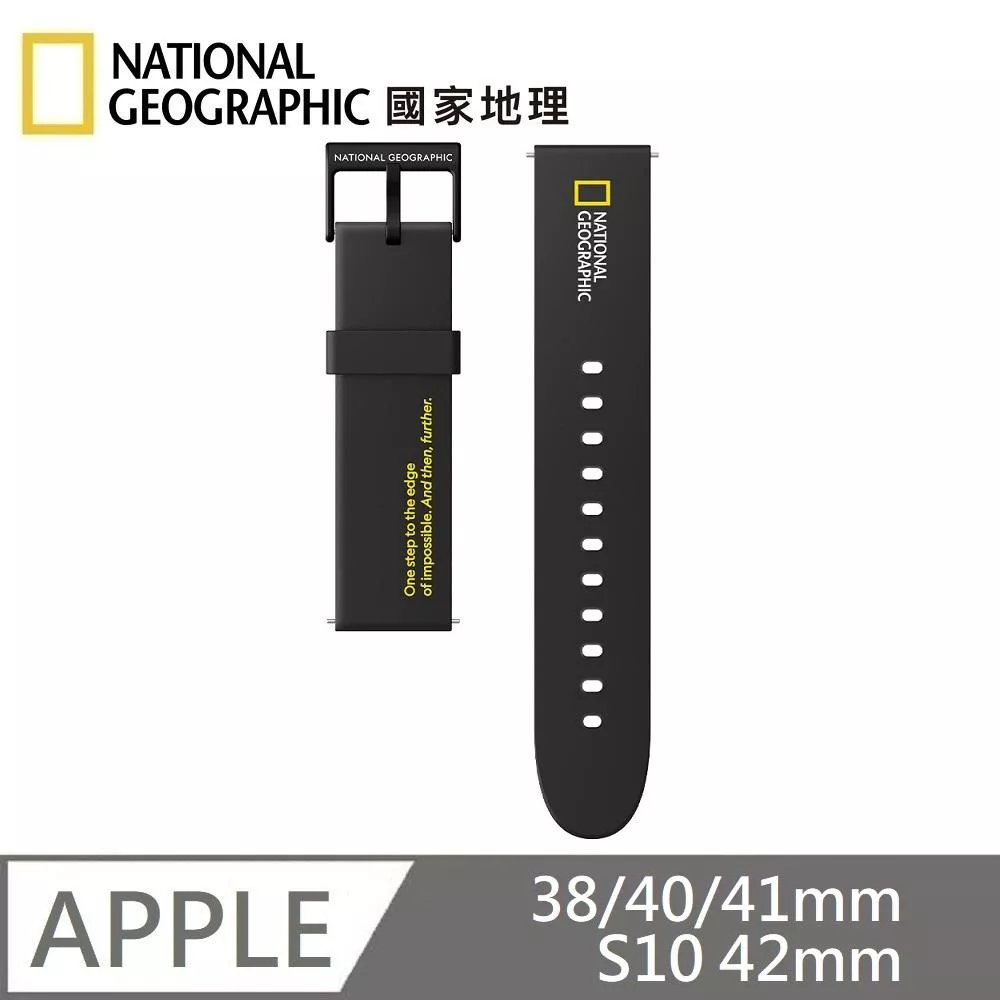 National Geographic 國家地理 Smart Apple Watch Strap 矽膠錶帶 適用 Apple Watch 38/40/41mm、S10 42mm - 黑色