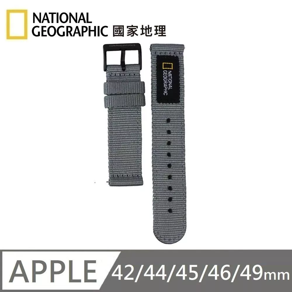 National Geographic 國家地理 Apple Watch Nato Strap 尼龍錶帶 適用 Apple Watch 42/44/45/46/49mm - 灰色