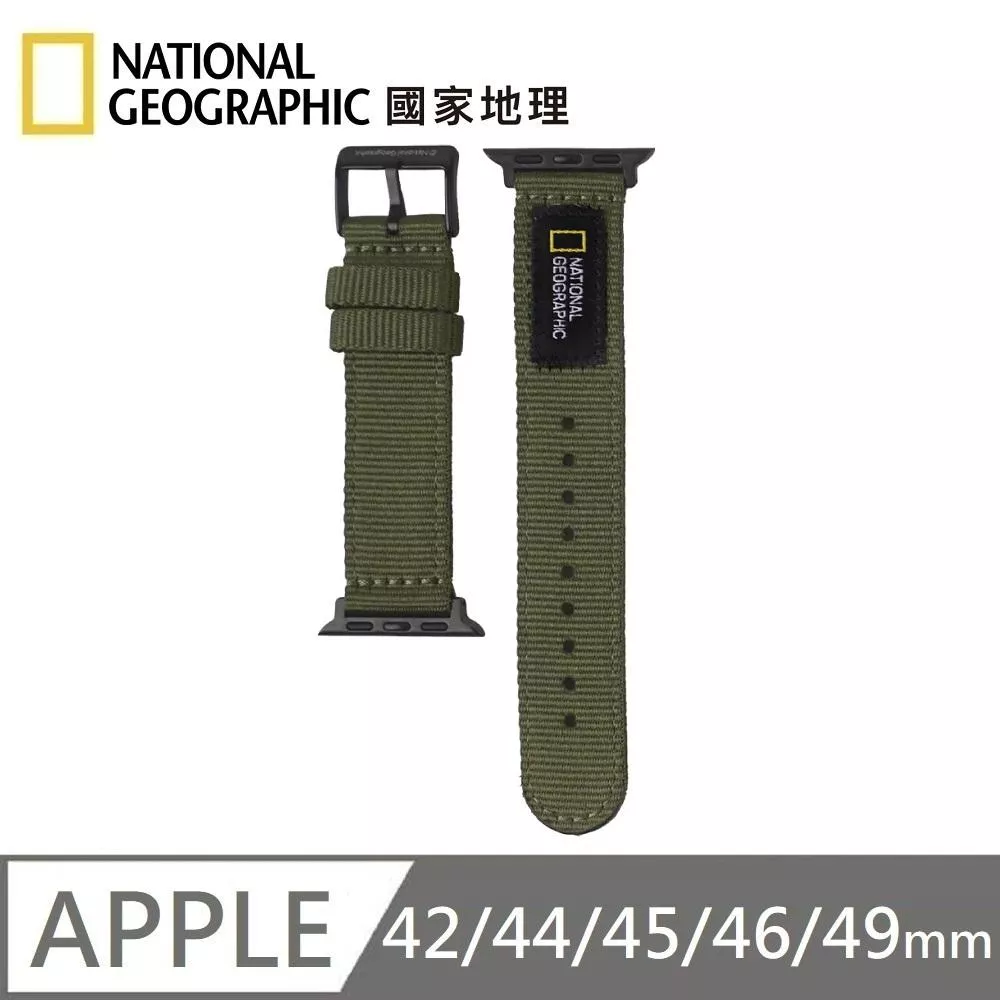 National Geographic 國家地理 Apple Watch Nato Strap 尼龍錶帶 適用 Apple Watch 42/44/45/46/49mm - 軍綠色