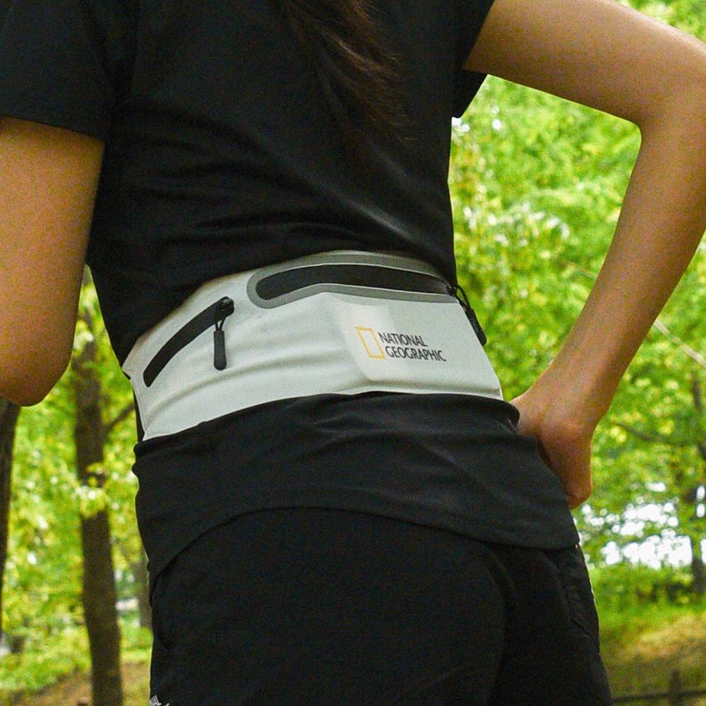 National Geographic 國家地理 Mobile Runnig Belt 隨行運動腰包 防潑水 跑步腰包 運動手機腰包 - 灰色