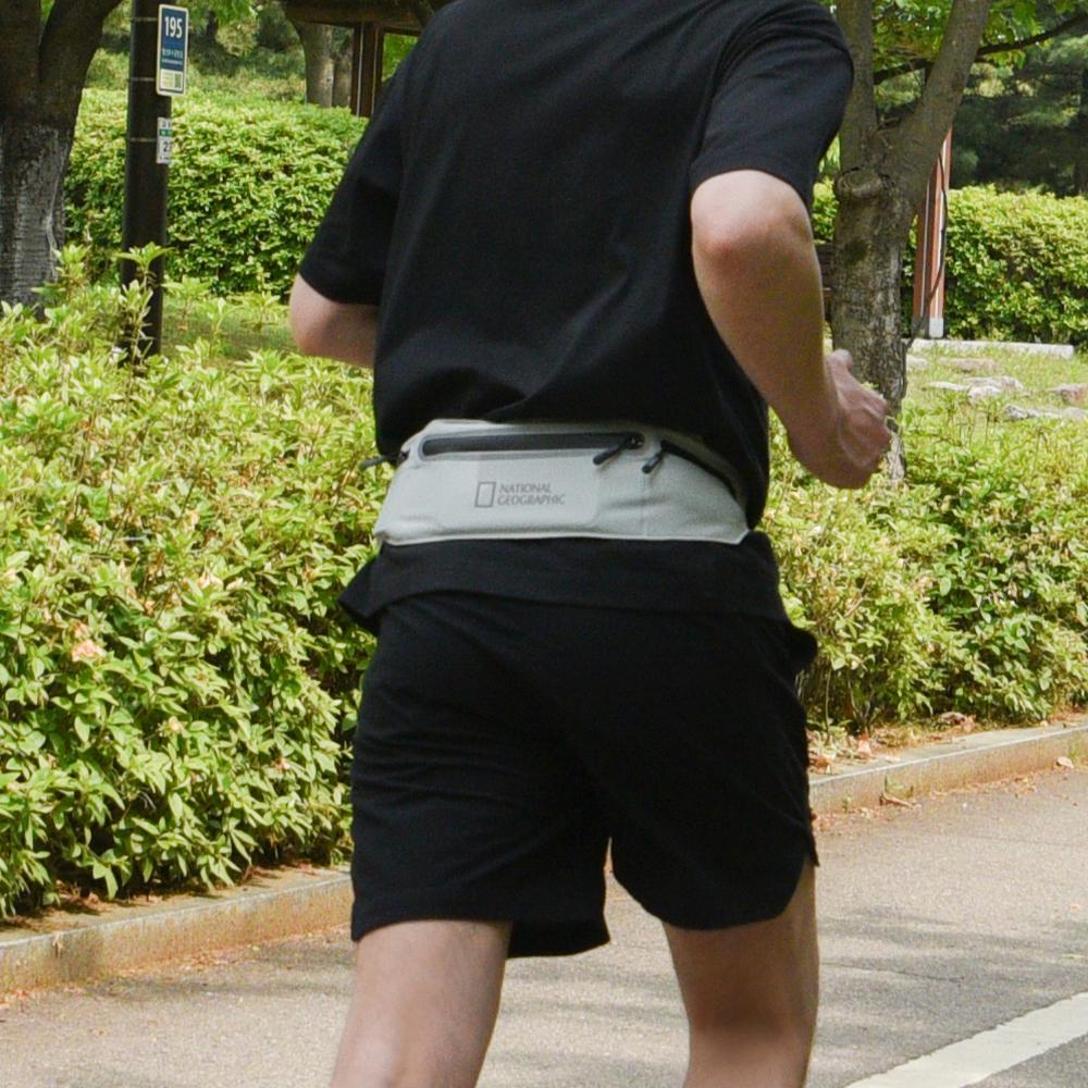 National Geographic 國家地理 Mobile Runnig Belt 隨行運動腰包 防潑水 跑步腰包 運動手機腰包 - 灰色