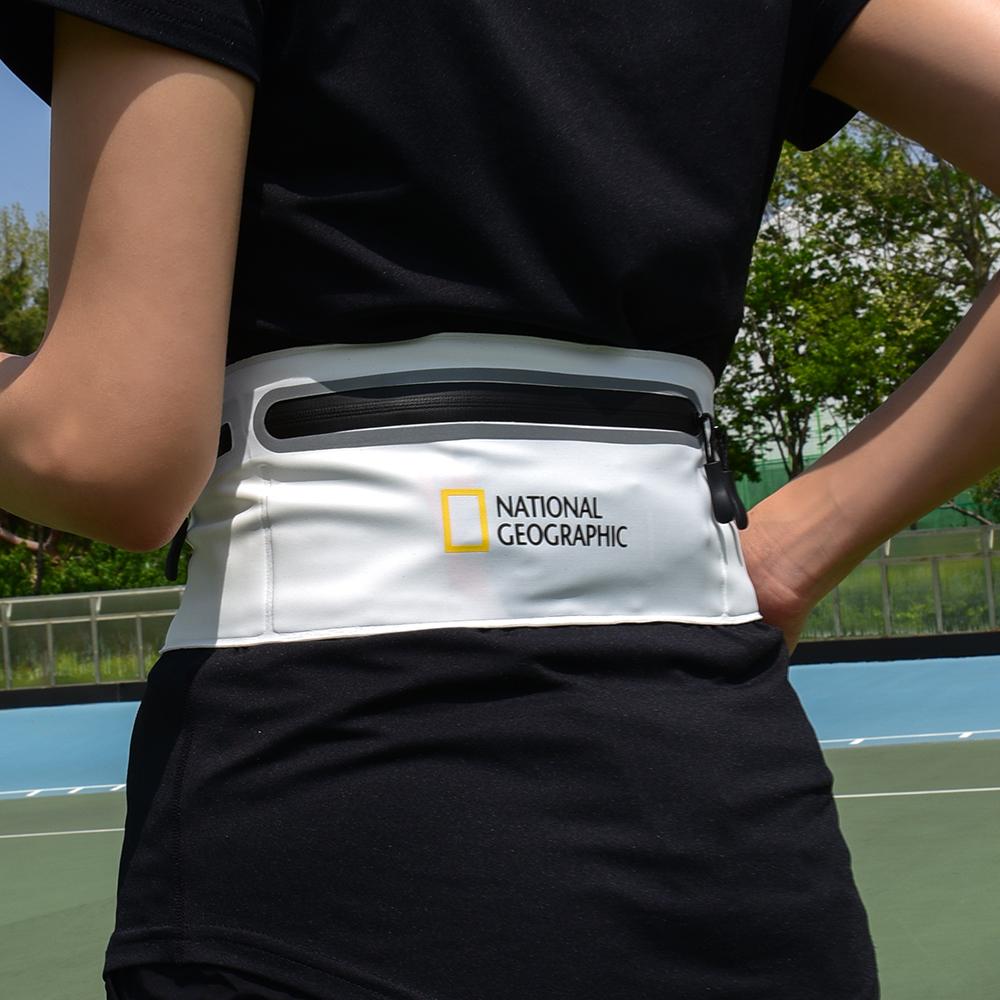National Geographic 國家地理 Mobile Runnig Belt 隨行運動腰包 防潑水 跑步腰包 運動手機腰包 - 白色