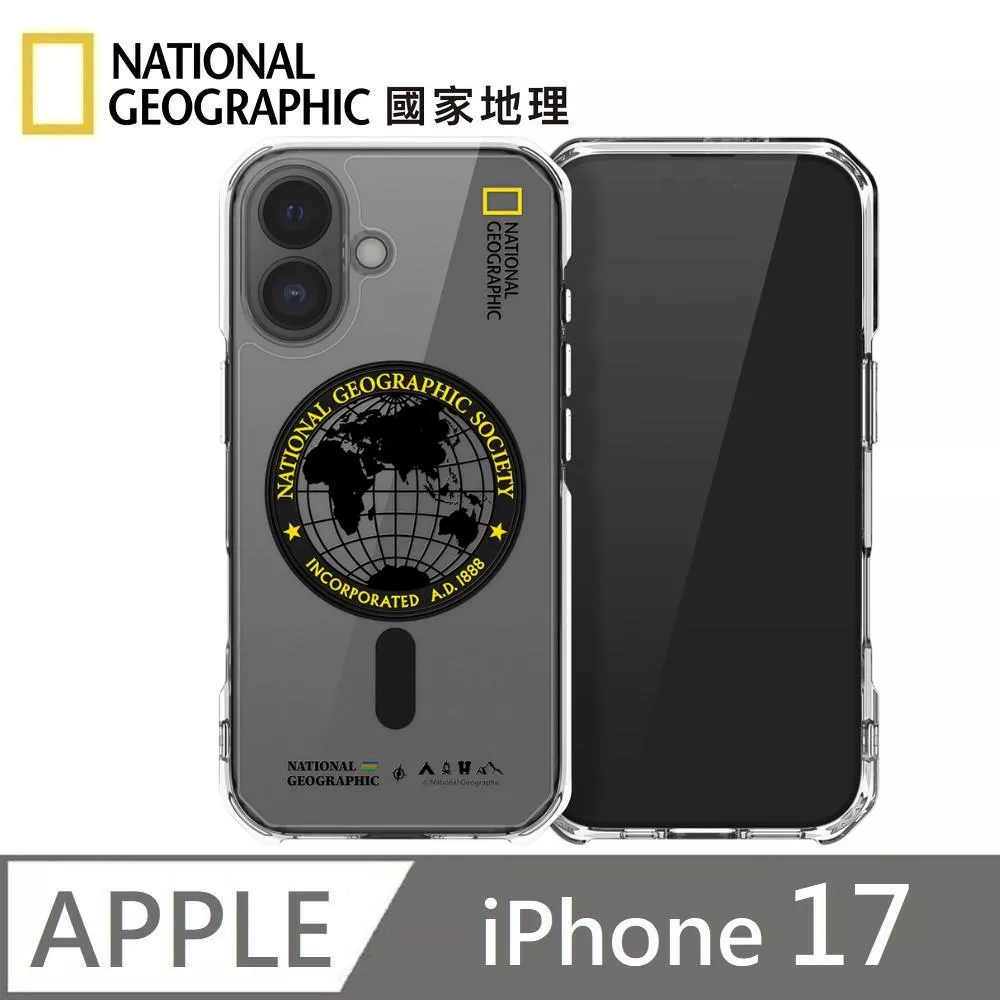 National Geographic 國家地理 Rugged 磁吸防摔保護殼 Magsafe磁吸 適用 iPhone 17 - 全球印章黃