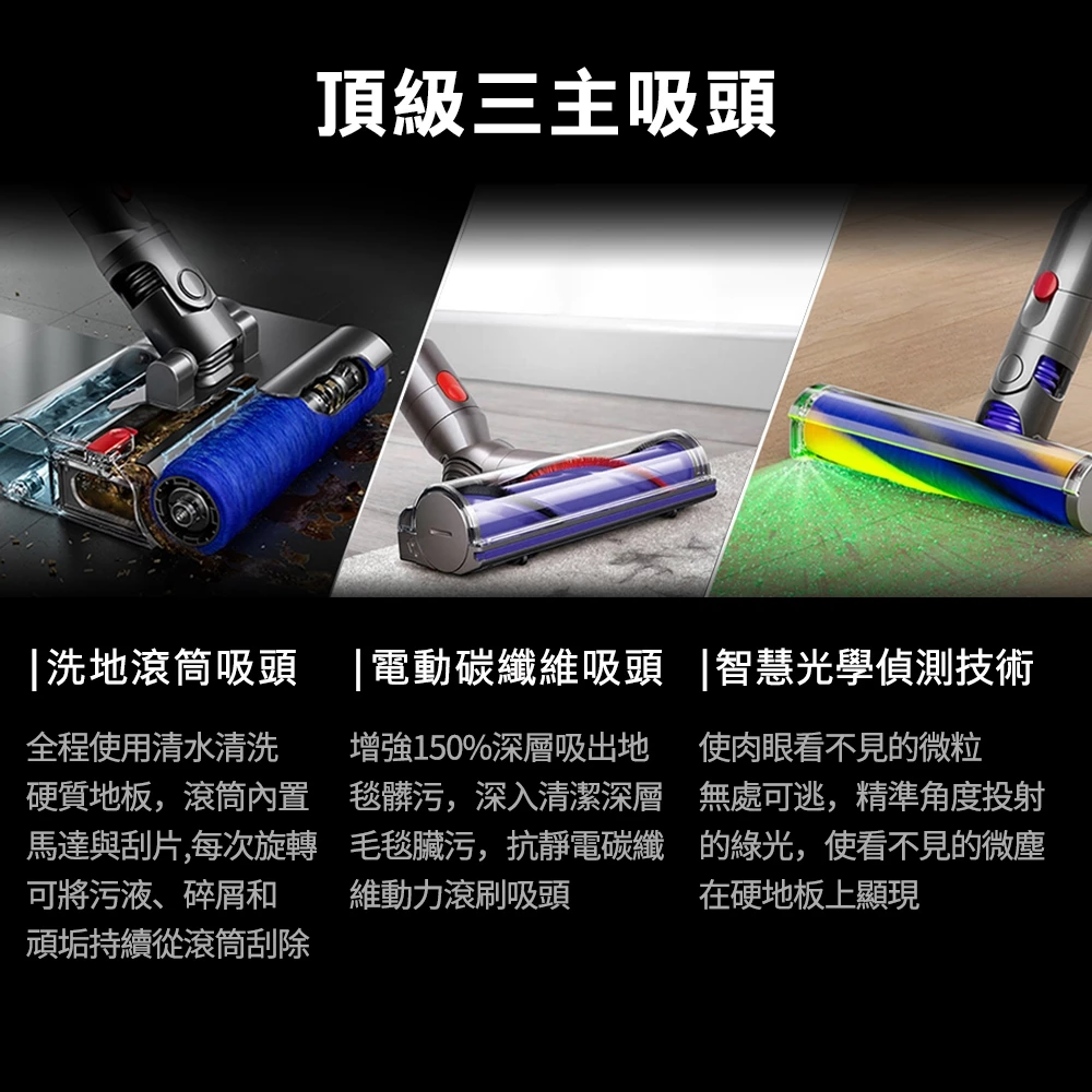 Dyson V12s SV46 Submarin 乾濕全能洗地吸塵器 雙主吸頭